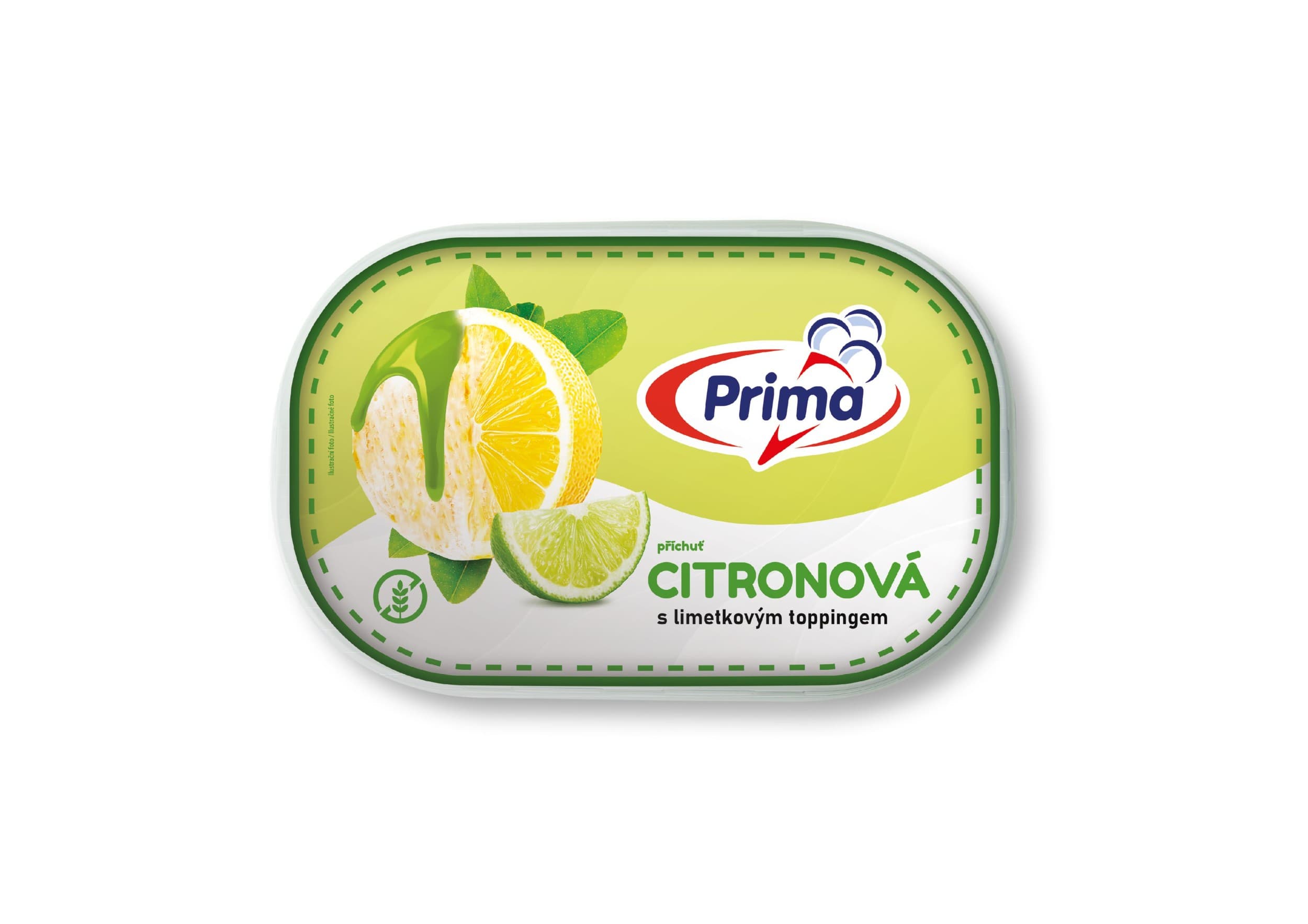 Prima Citronová zmrzlina s limetovým toppingem 900 ml