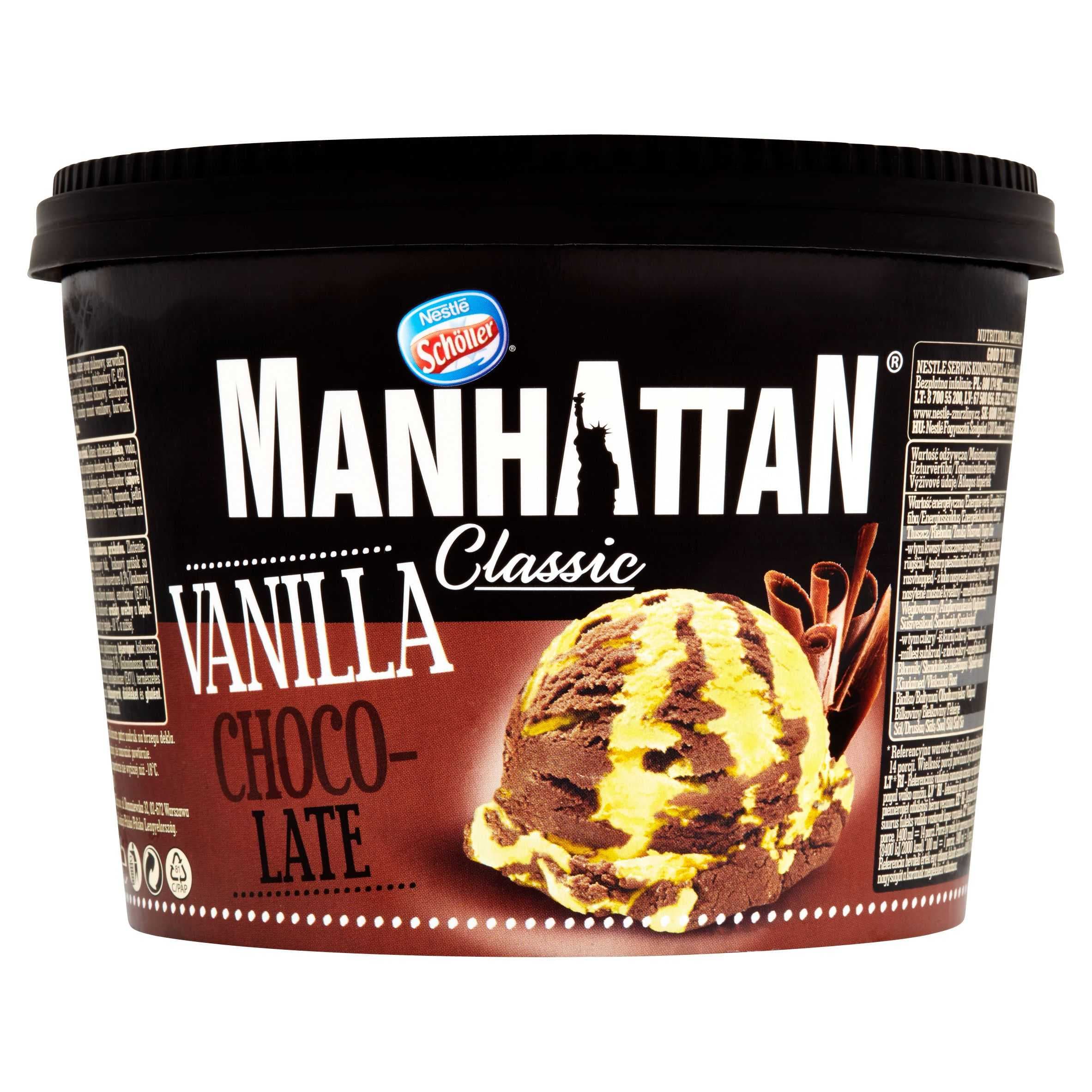 Manhattan Classic mražený krém s vanilkovou a čokoládovou příchutí 1400 ml