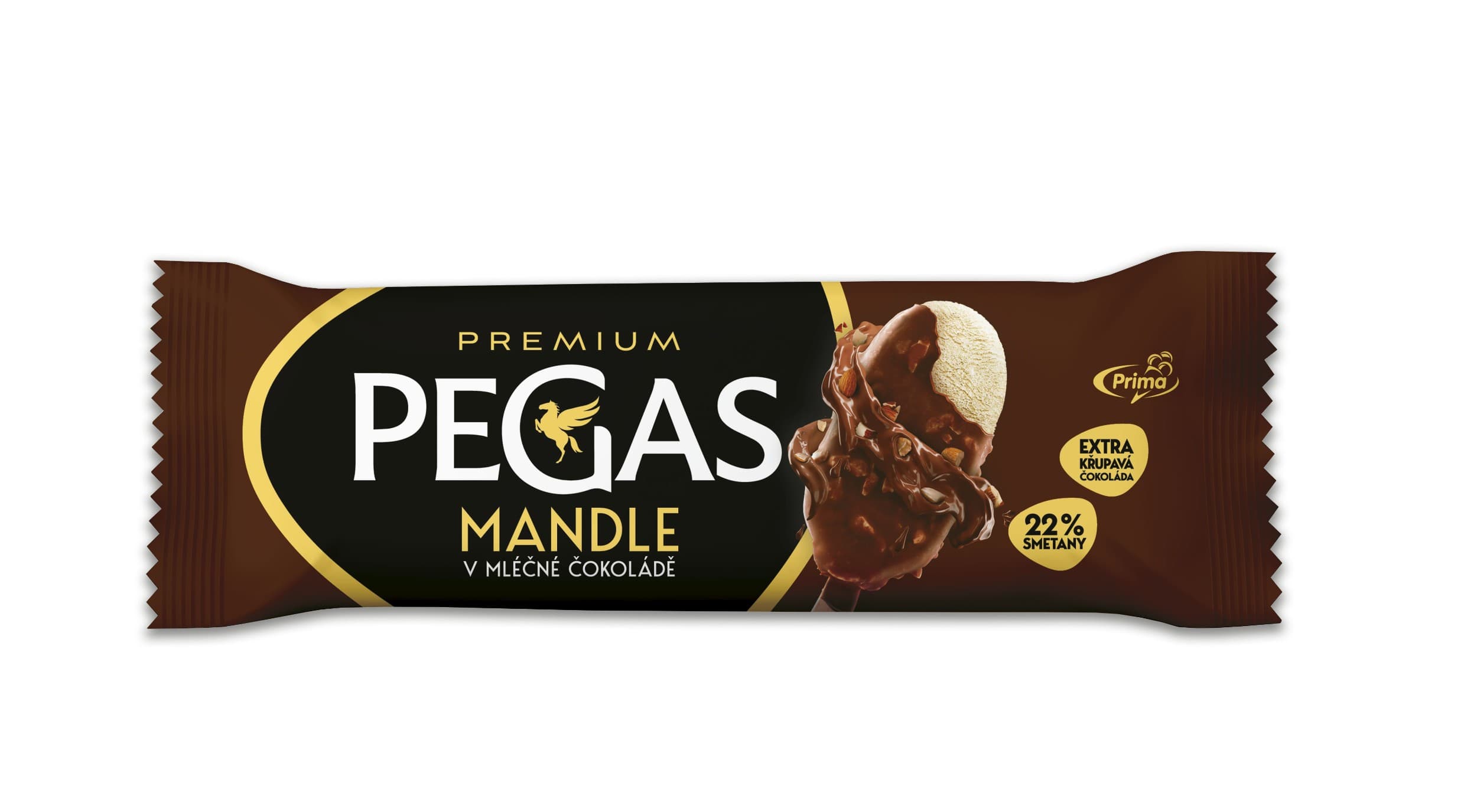 Prima Pegas Premium Almond smetanová zmrzlina v čokoládě 100 ml