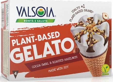 Valsoia Rostlinné kornouty s lískovými ořechy 4x120ml