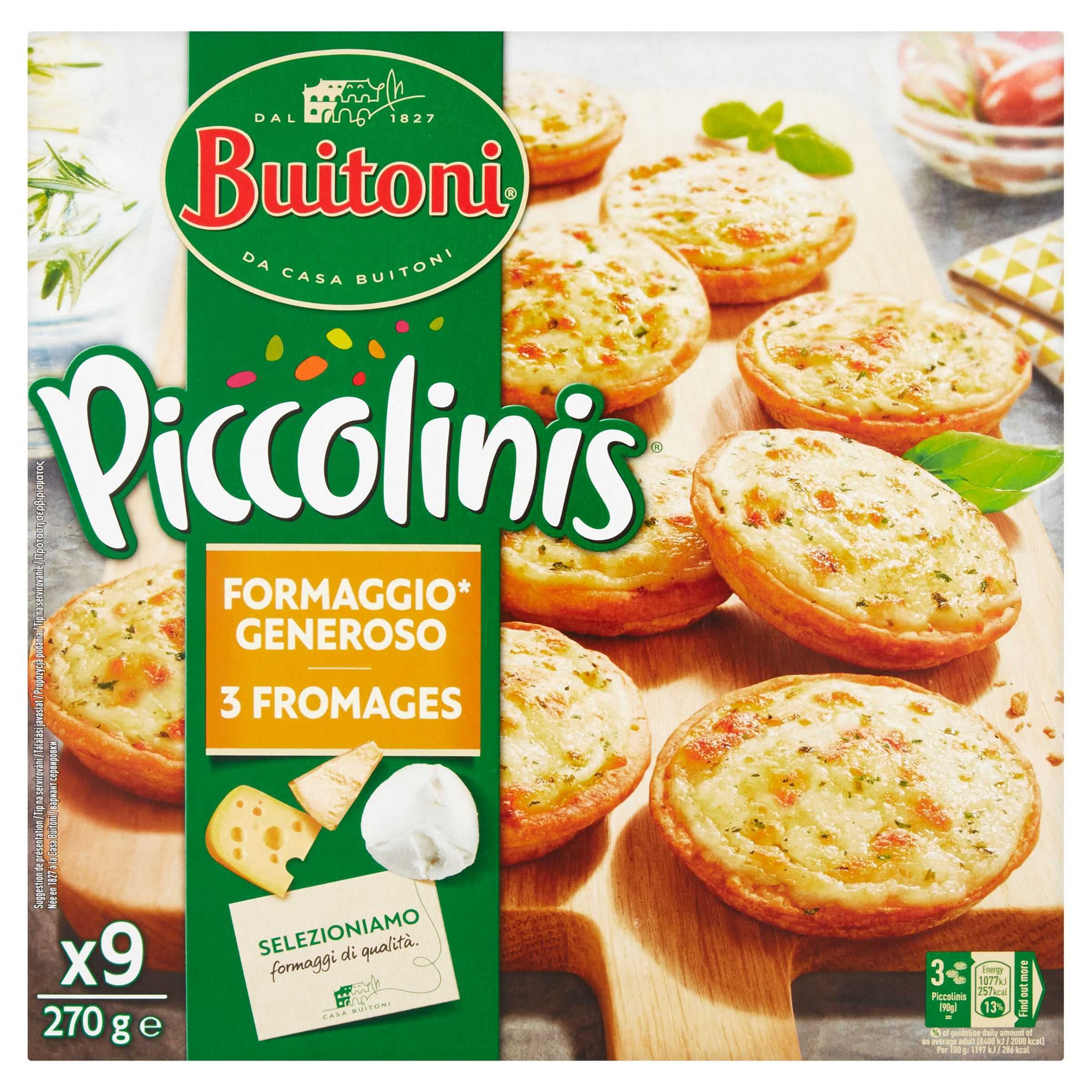Buitoni Piccolinis 3 Formaggi pizza  mražená 30 g
