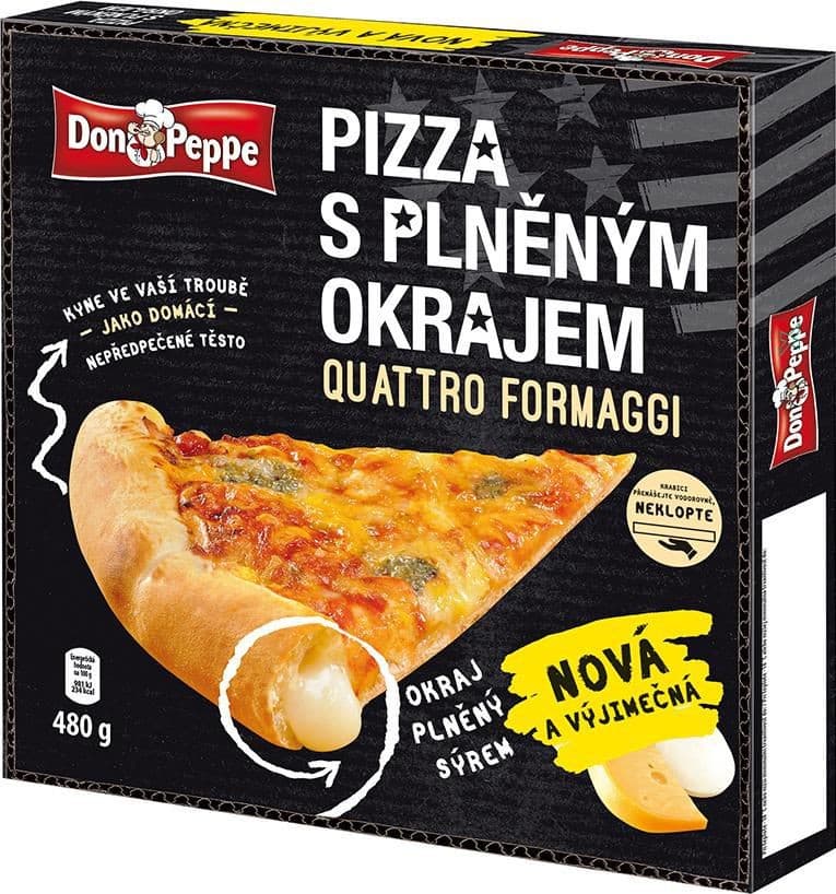 Don Peppe Pizza s plněným okrajem Quattro Formaggi mražená 480 g