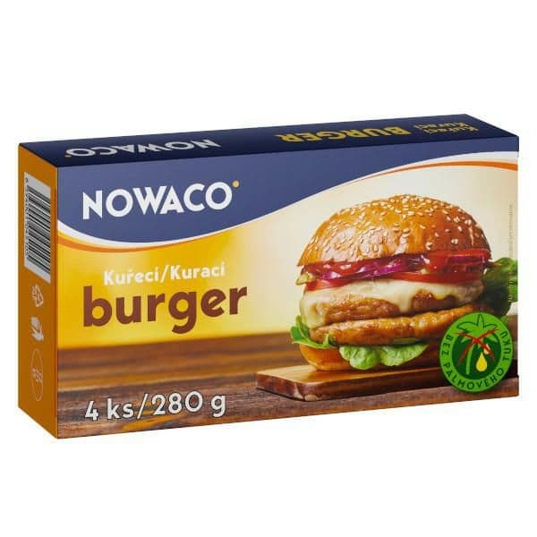 Nowaco Kuřecí burger předsmažený mražený 280g