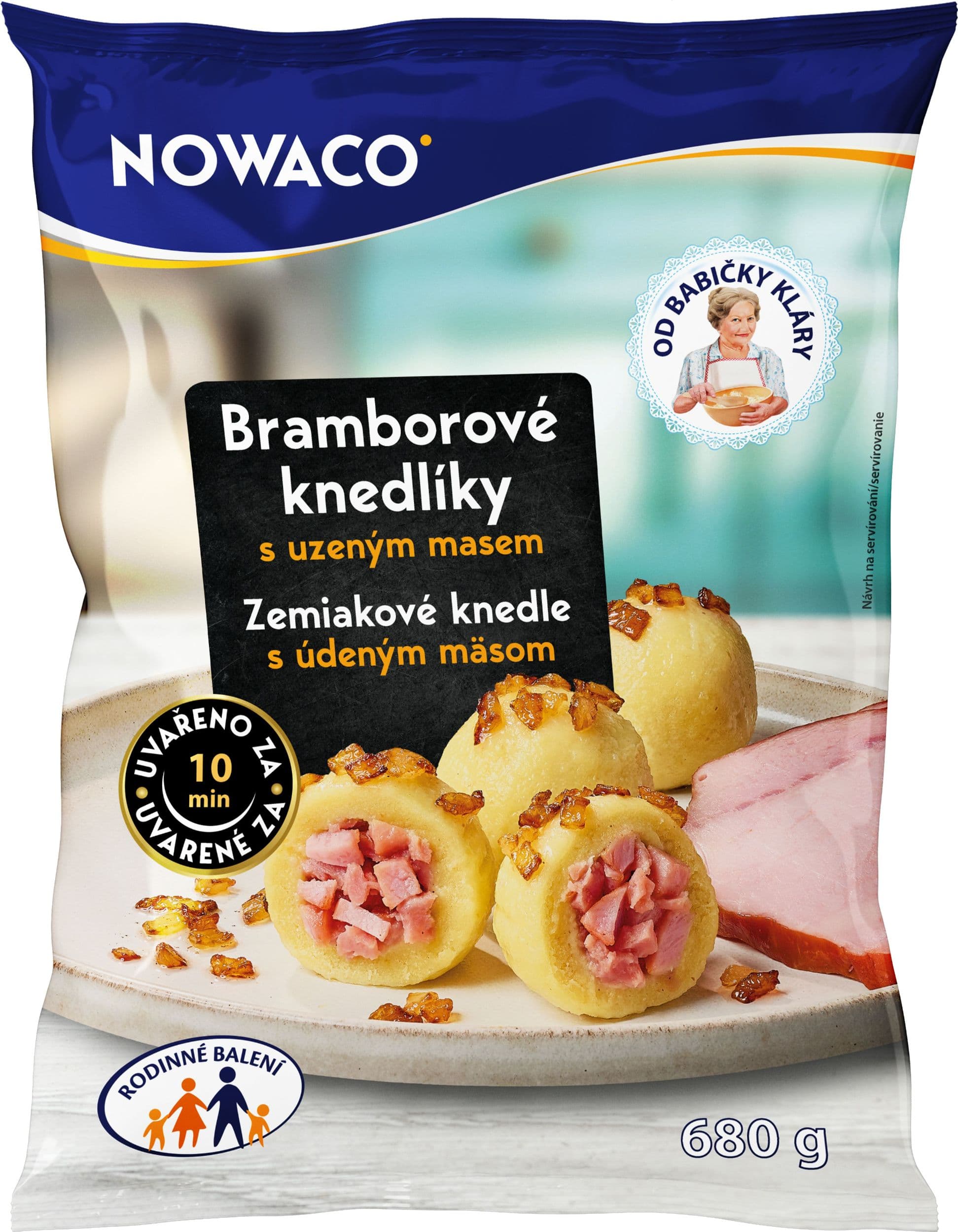 Dobroty Babičky Kláry Bramborové knedlíky s uzeným masem mražené 680 g