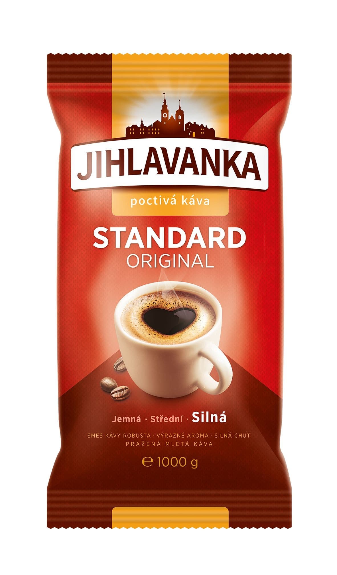 Jihlavanka Standard original pražená mletá káva 1000 g