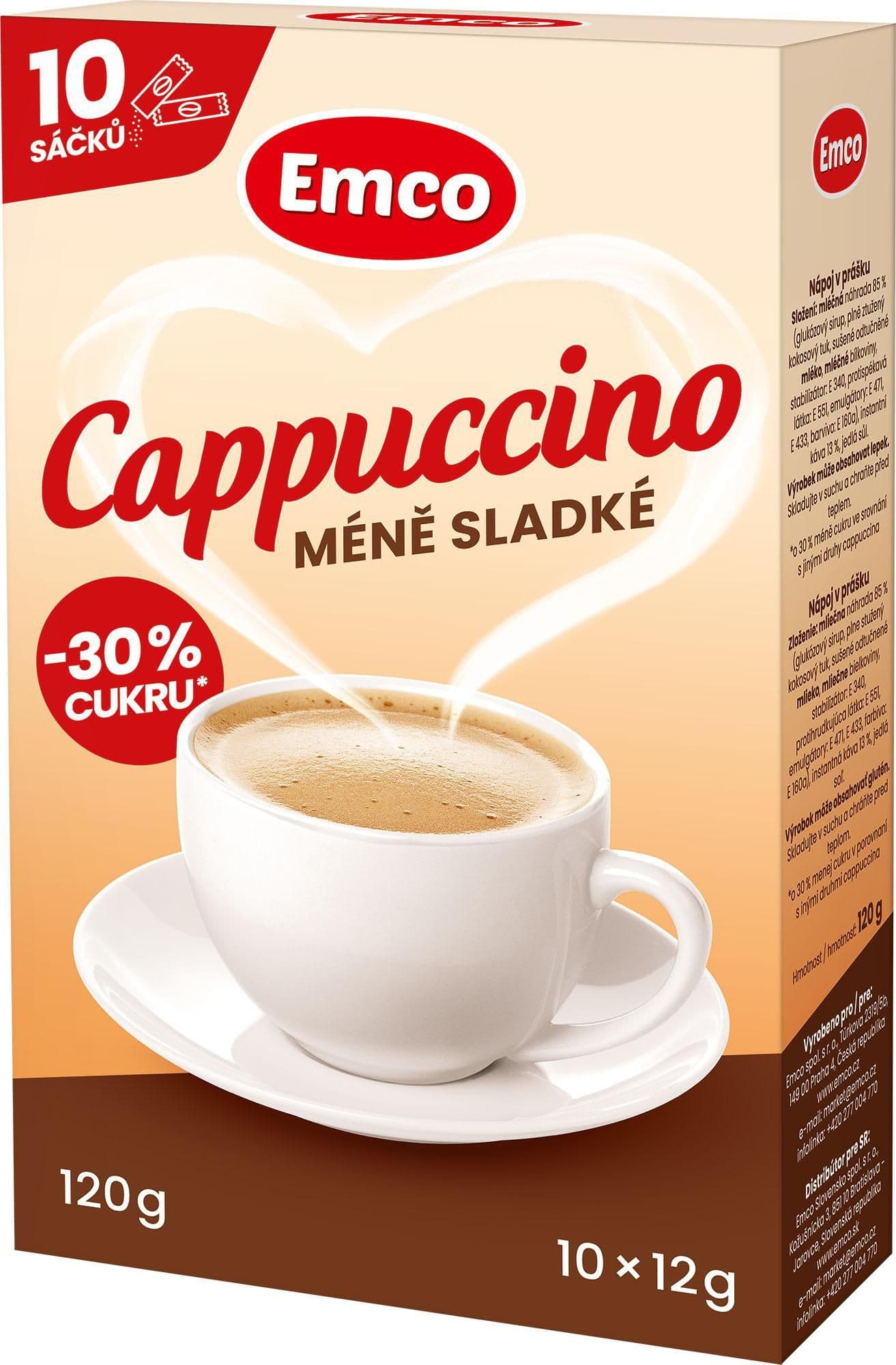 Emco Cappuccino méně sladké 10x12 g