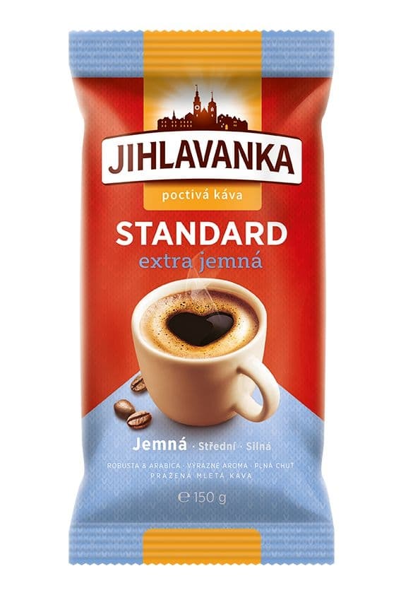Jihlavanka Standard extra jemná pražená mletá káva 150 g