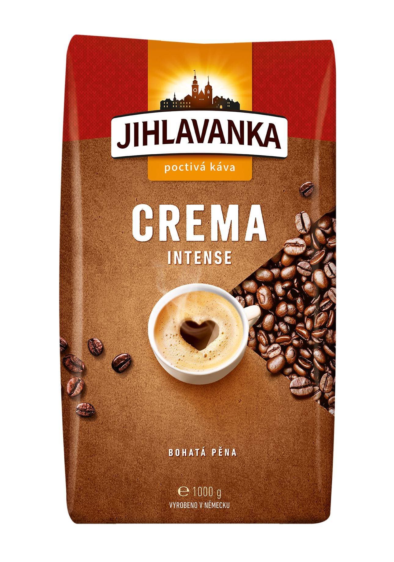 Jihlavanka Crema Intense zrnková káva 1000 g
