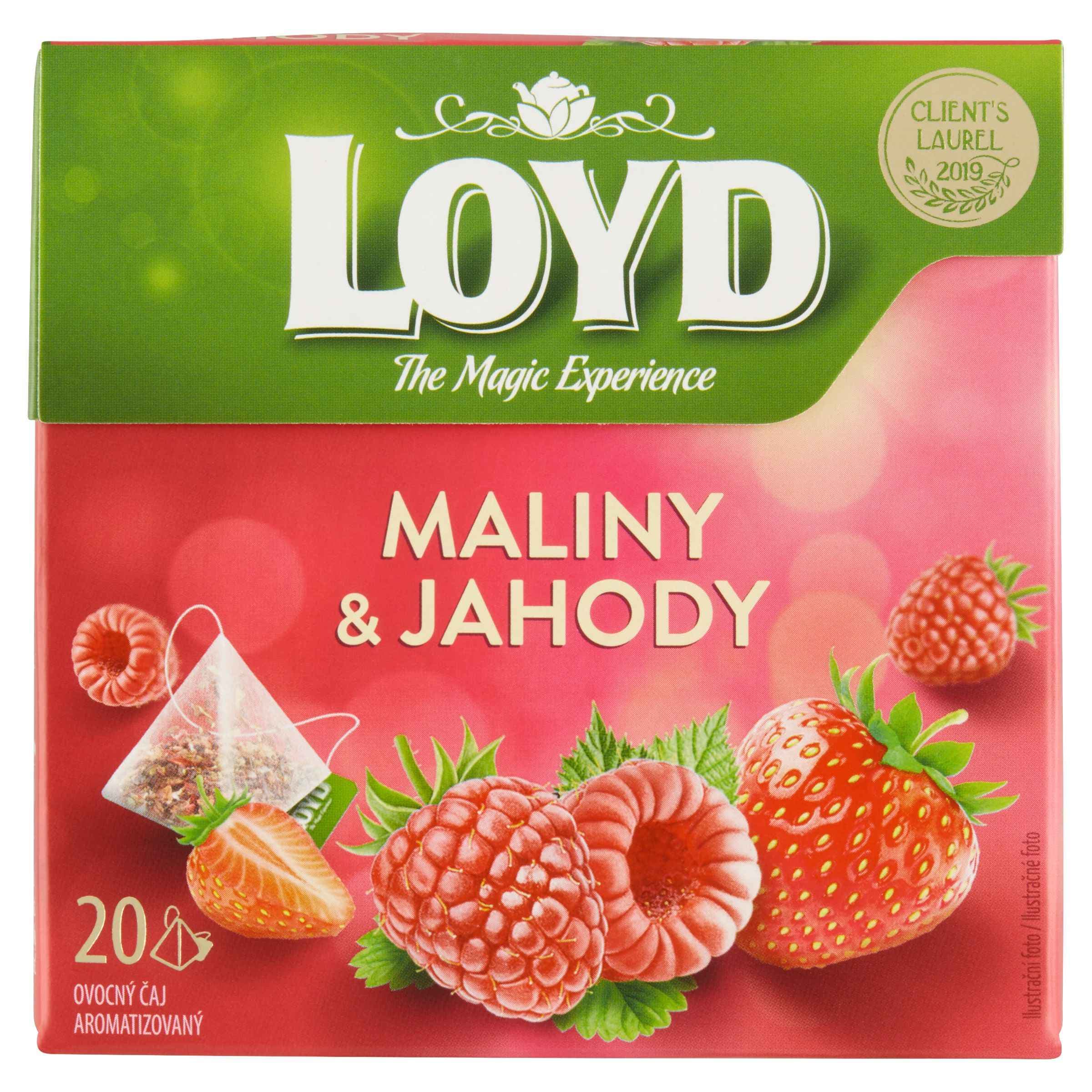 Loyd Ovocný čaj aromatizovaný maliny & jahody 20 x 2g