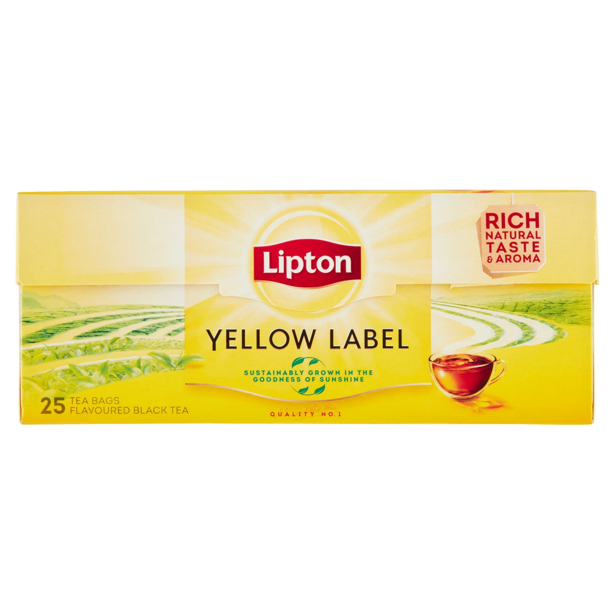 Lipton Yellow Label černý aromatizovaný čaj 25 sáčků 50 g