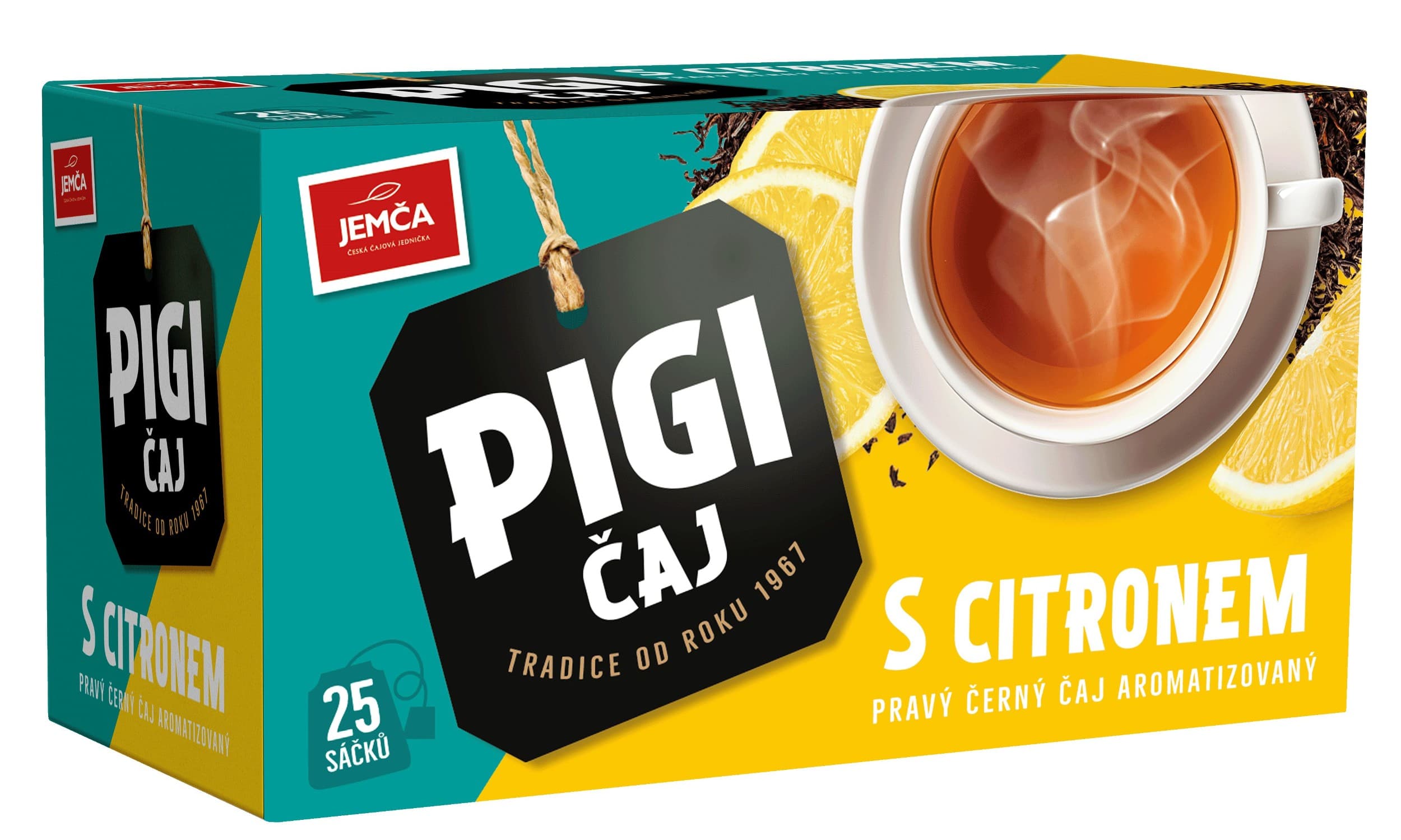 Jemča Pigi Černý čaj s citronem porcovaný 25x1,5 g