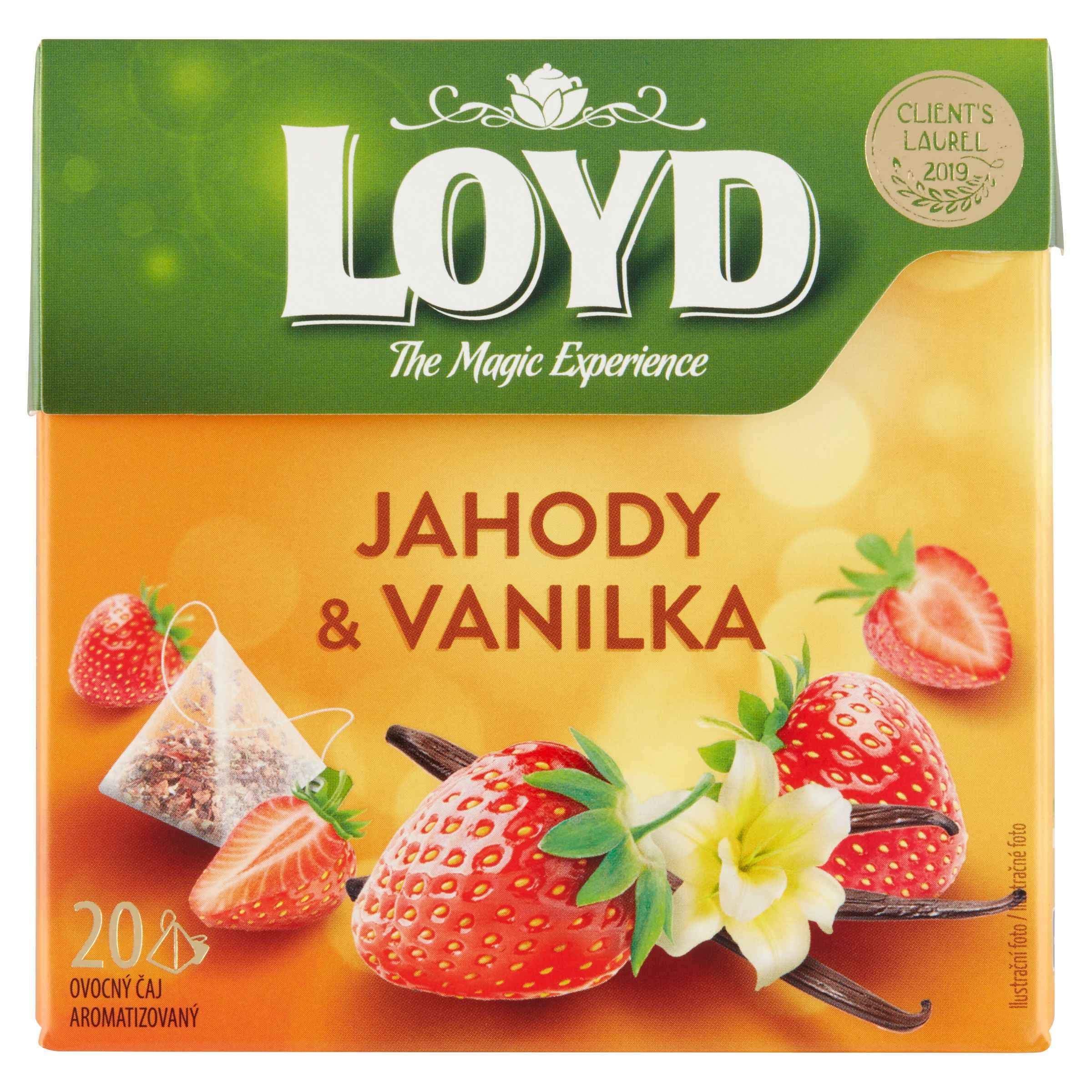 Loyd Ovocný čaj aromatizovaný jahody & vanilka 20 x 2g