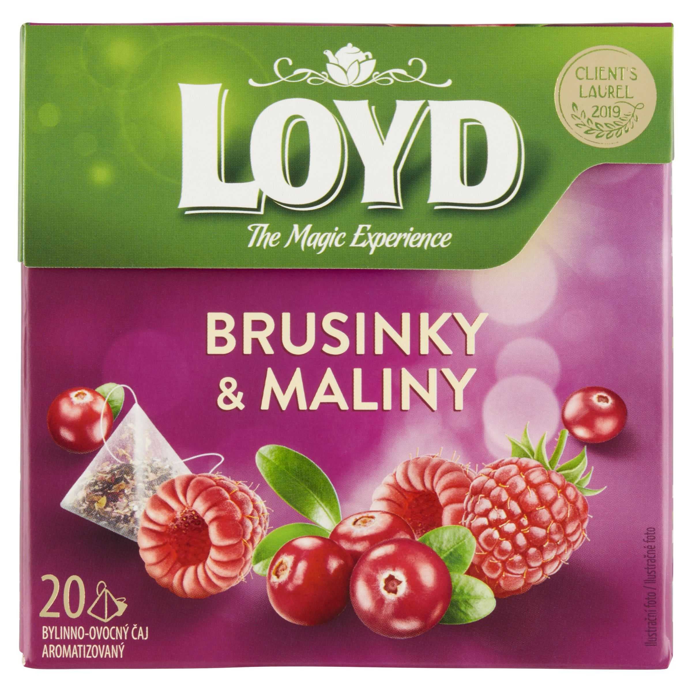 Loyd Bylinno-ovocný čaj aromatizovaný brusinky & maliny 20 x 2g
