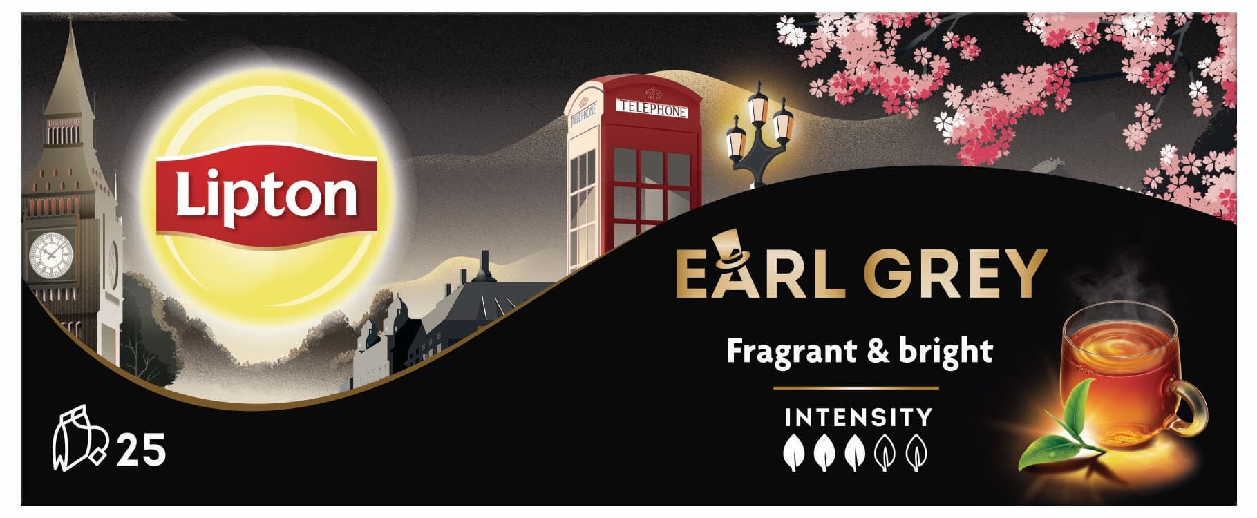 Lipton Earl Grey Classic černý aromatizovaný čaj 37,5 g