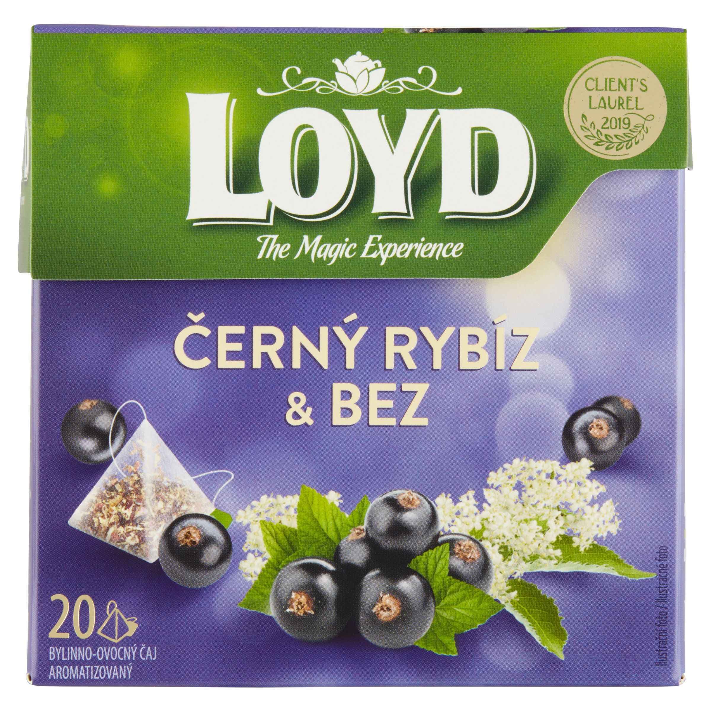 Loyd Bylinno-ovocný čaj aromatizovaný černý rybíz & bez 20 x 2g