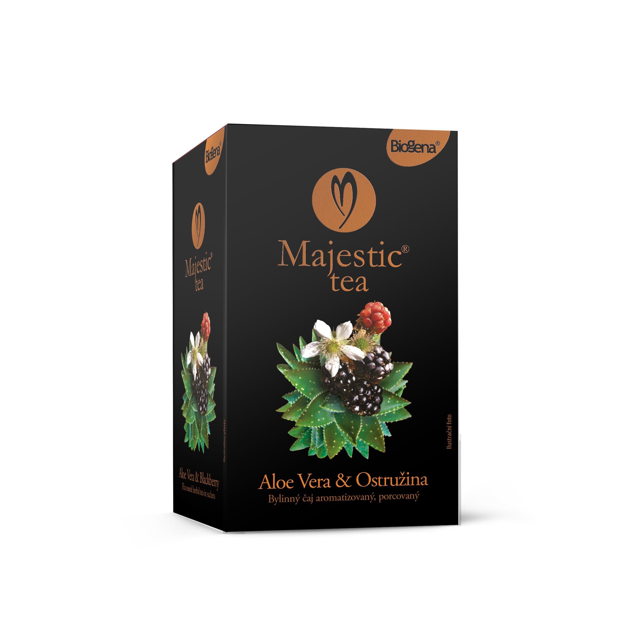 Biogena Majestic Tea Aloe vera & ostružina bylinný čaj aromatizovaný, porcovaný 20x2,5 g
