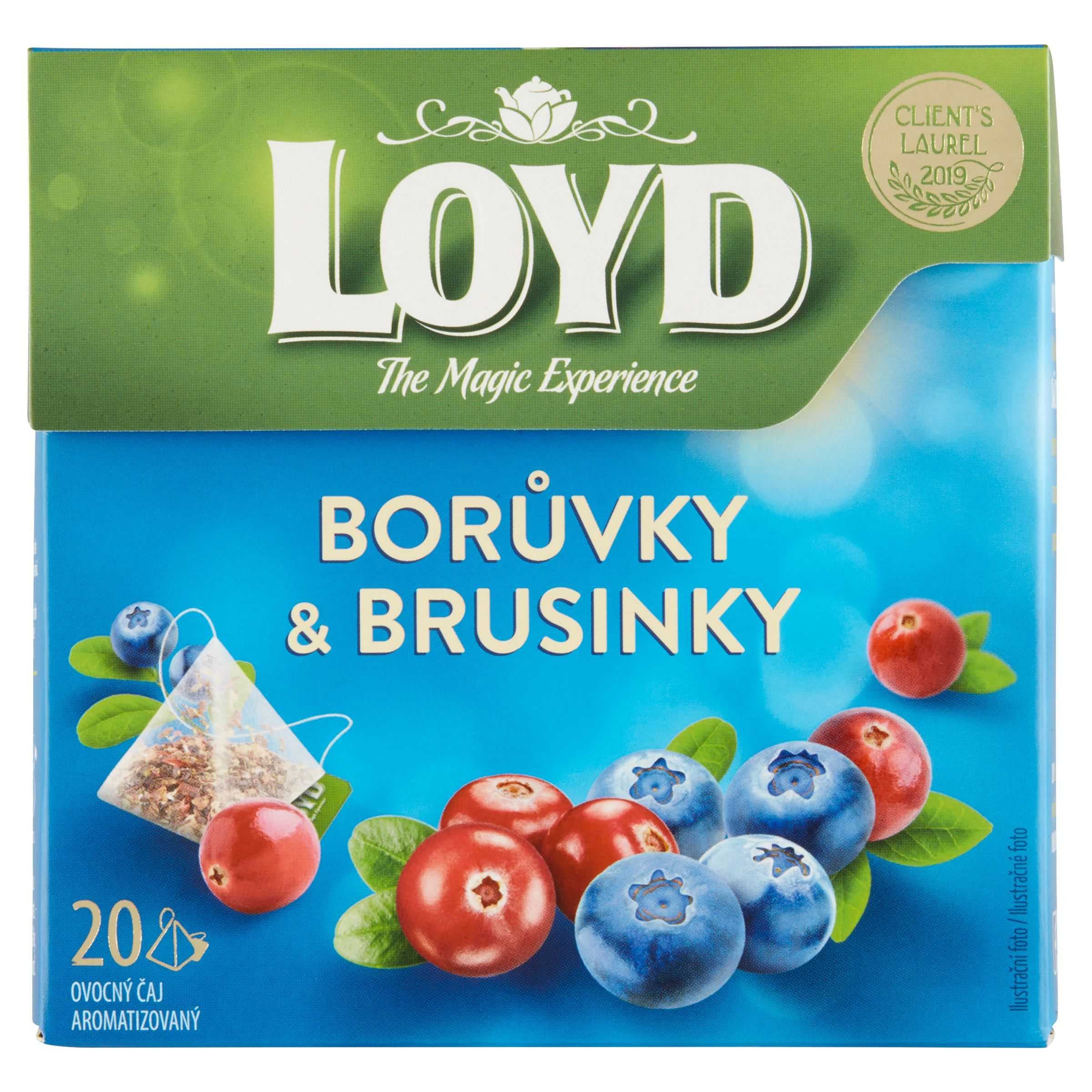 Loyd Ovocný čaj aromatizovaný borůvky & brusinky 20 x 2g