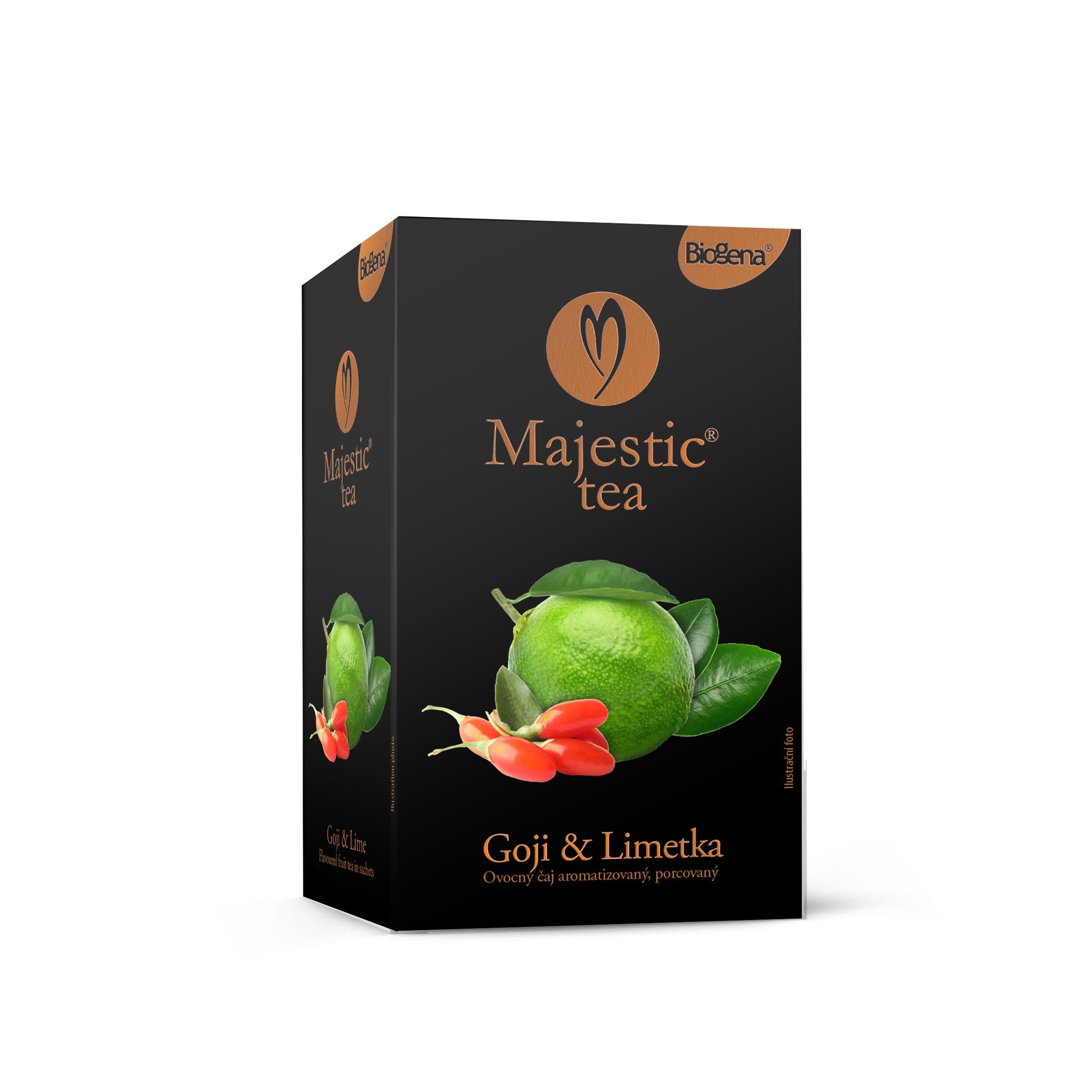Biogena Majestic Tea Goji & limetka ovocný čaj aromatizovaný, porcovaný 20x2,5 g