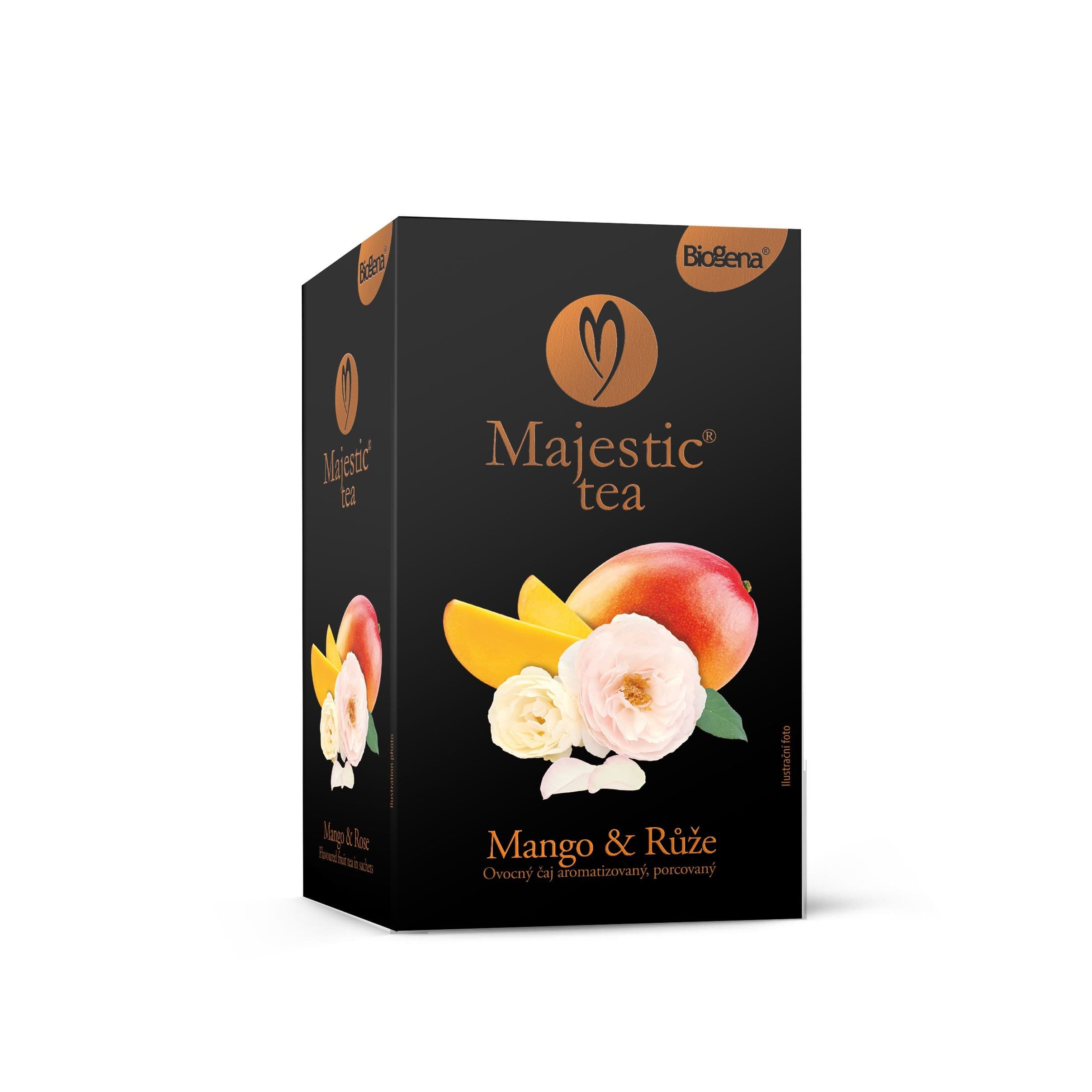 Biogena Majestic Tea Mango & růže ovocný čaj aromatizovaný porcovaný 20 x 2,5g