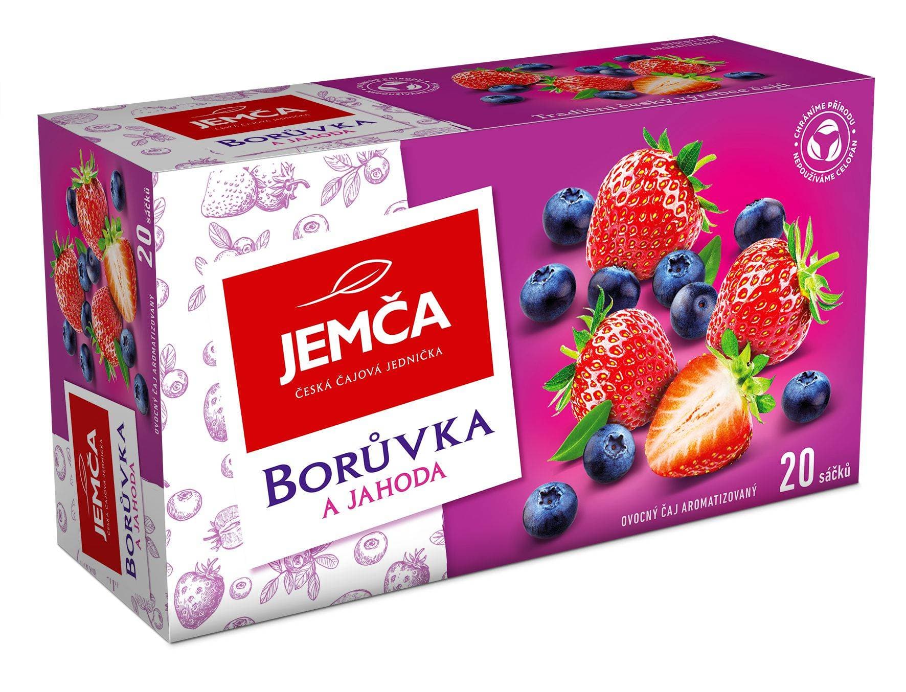 Jemča Ovocný čaj borůvka a jahoda 20x2 g