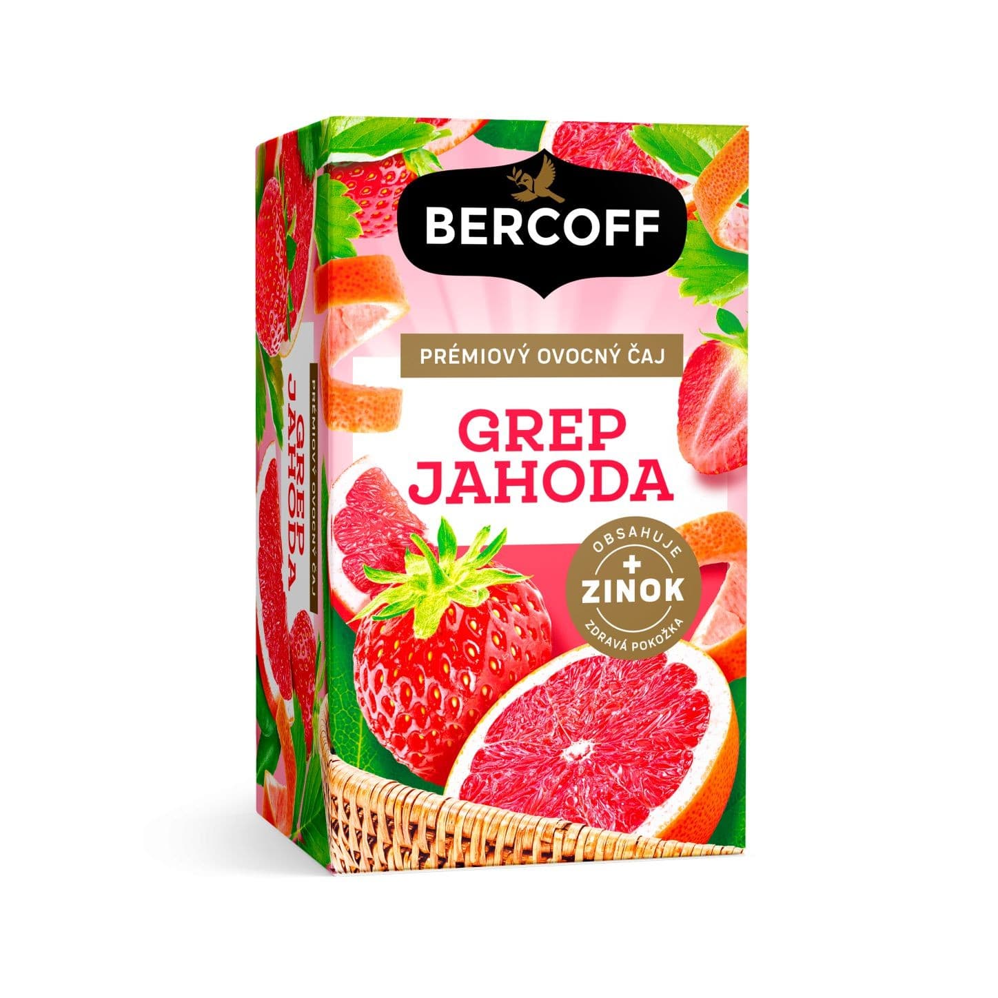 Bercoff Ovocný čaj Grep jahoda + Zinek