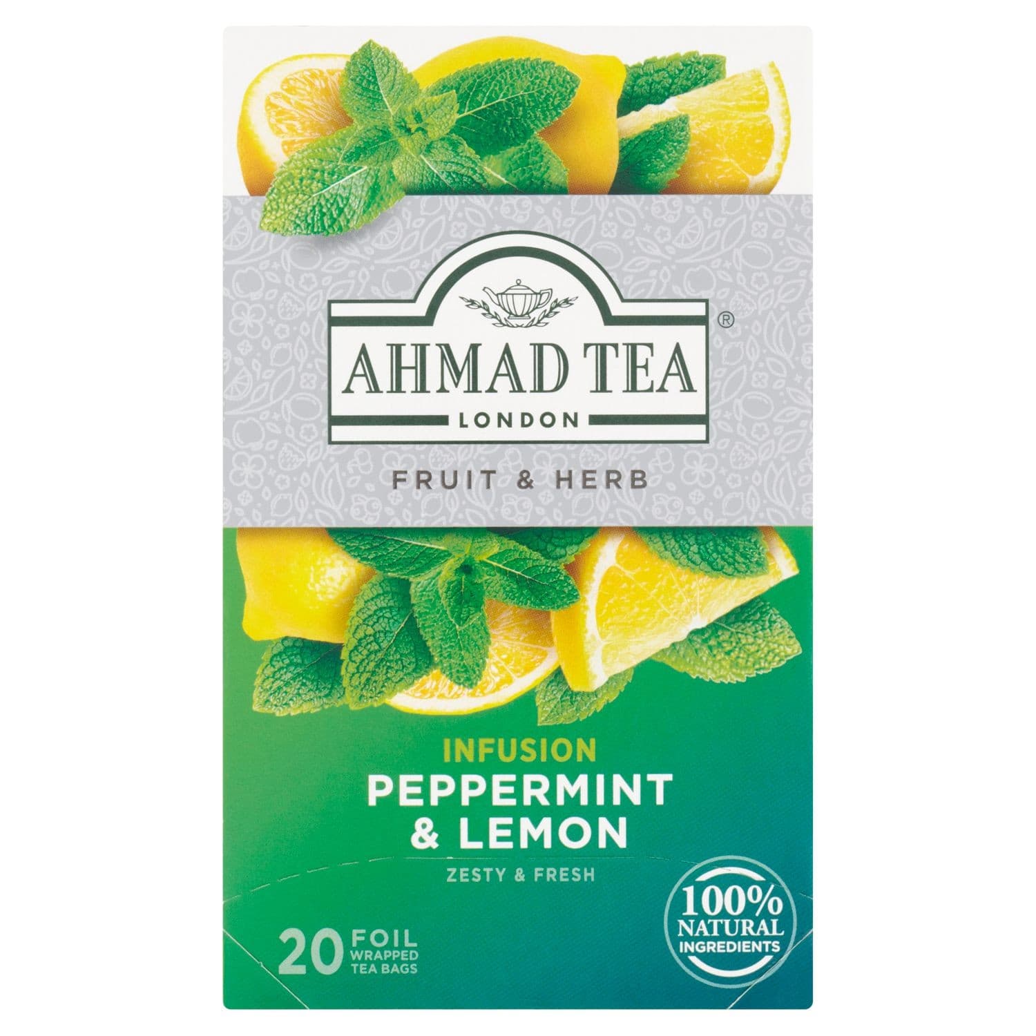 Ahmad Tea Bylinný čaj aromatizovaný s příchutí máty a citronu 20 x 1,5g