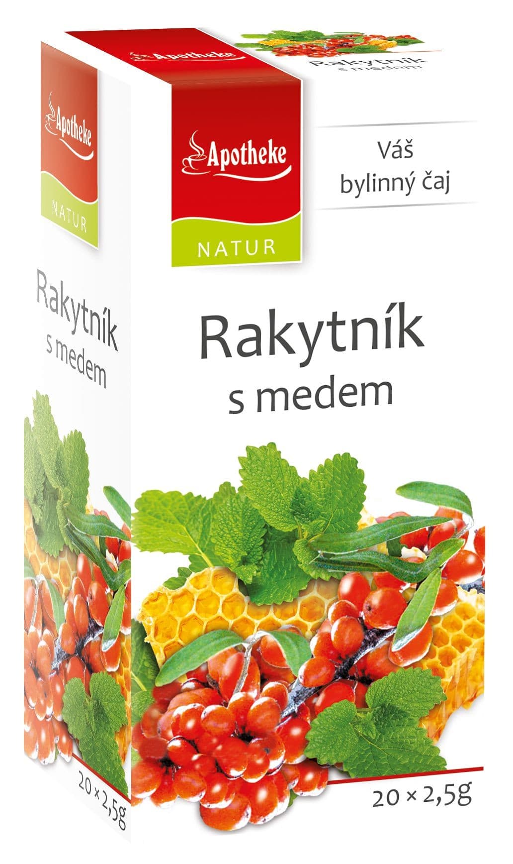 Apotheke Natur Rakytník s medem čaj 20 x 2,5 g
