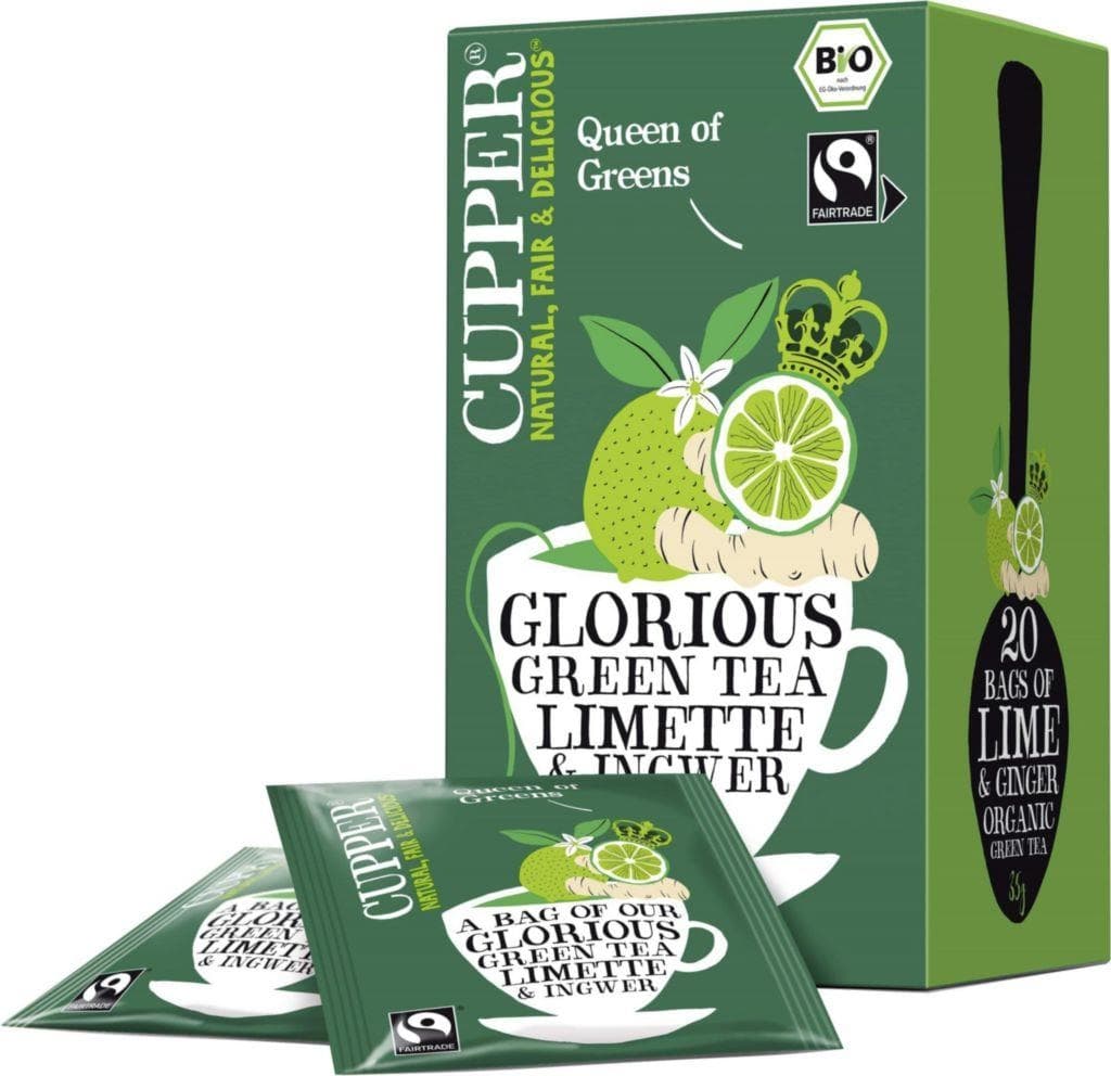 CupPer BIO Zelený čaj se zázvorem a limetkou 20x1,75g