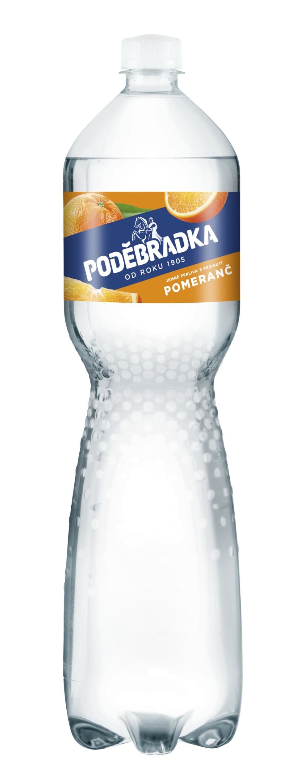 Poděbradka Jemně perlivá s příchutí pomeranč 1,5 l