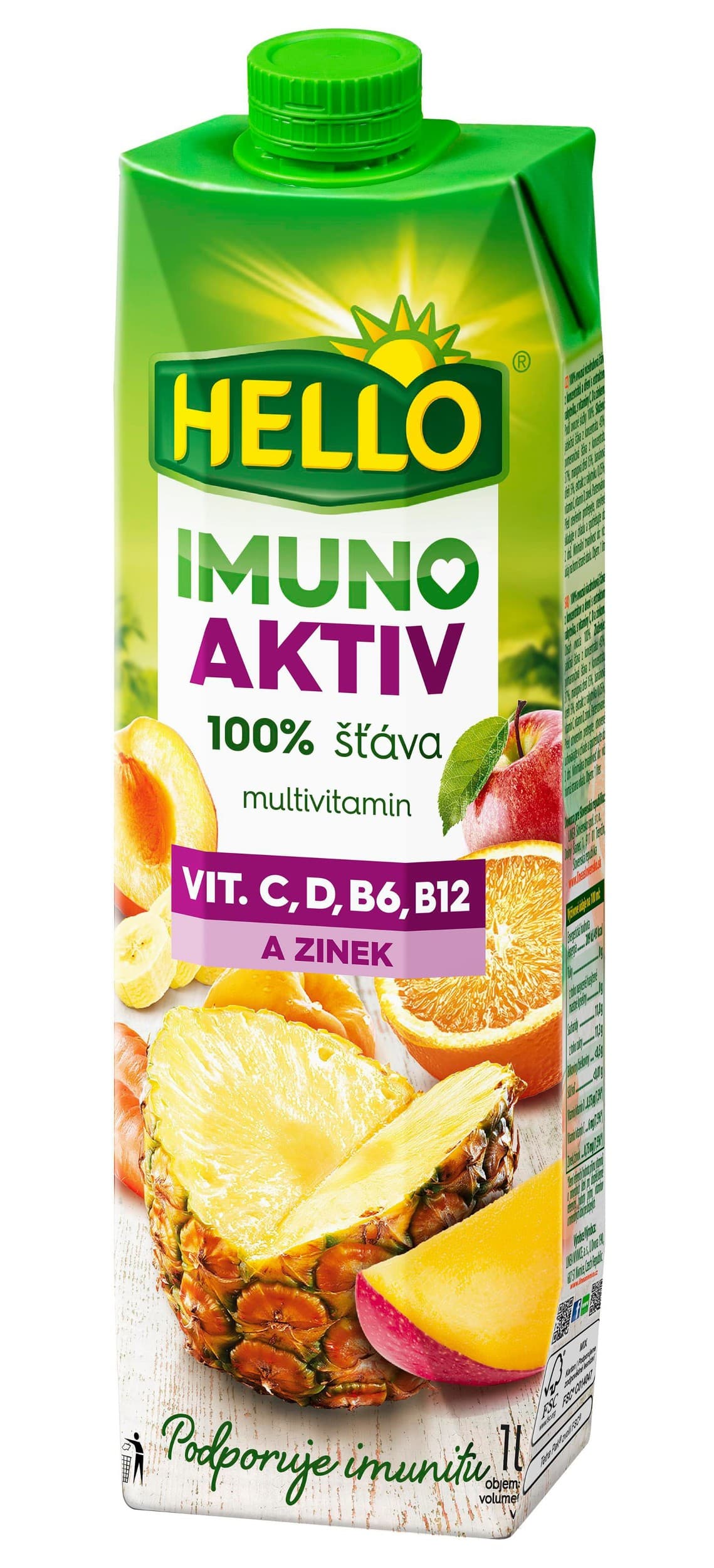 Hello 100% Imuno Aktiv multivitamín 1 l
