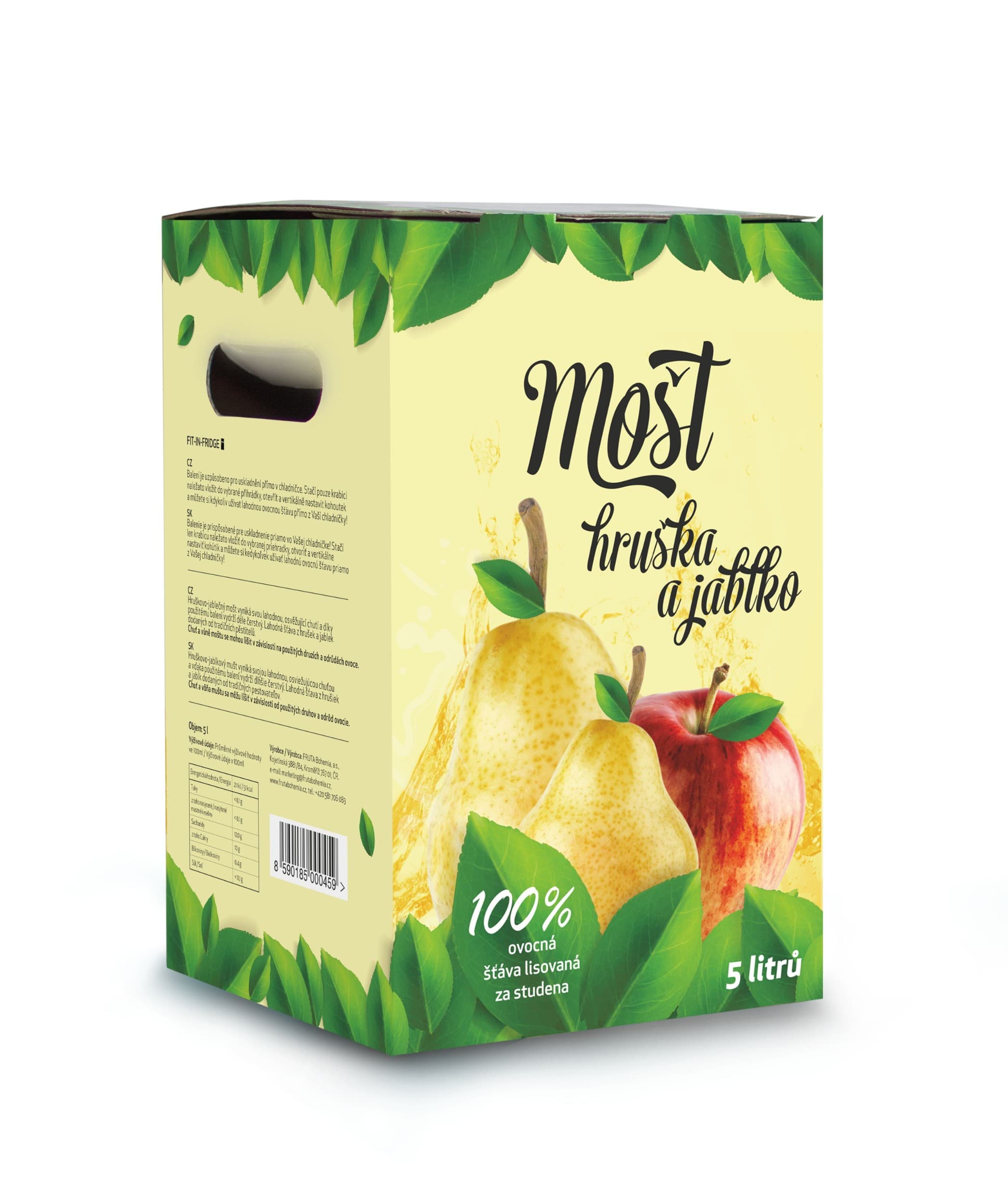 Fruta Bohemia mošt jablko + hruška 5l