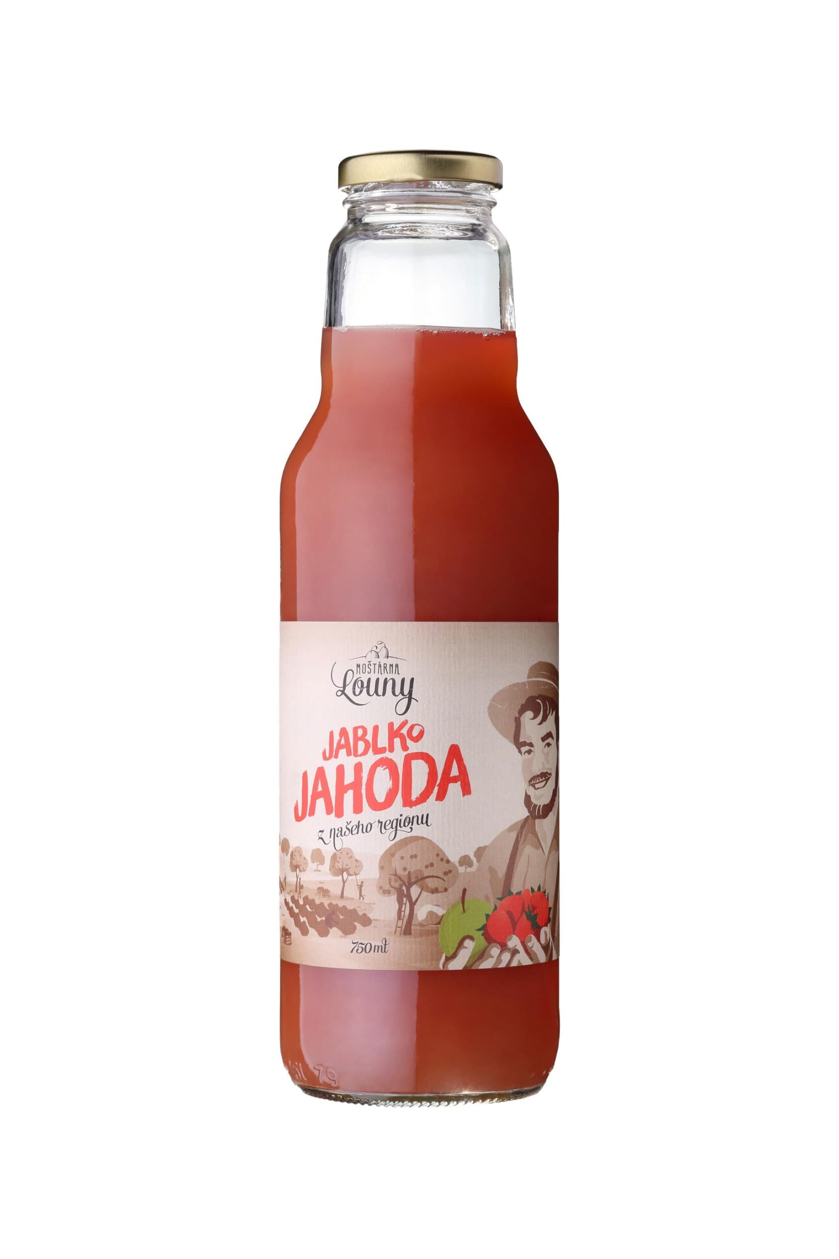Moštárna Louny Mošt jablko a jahoda 750 ml