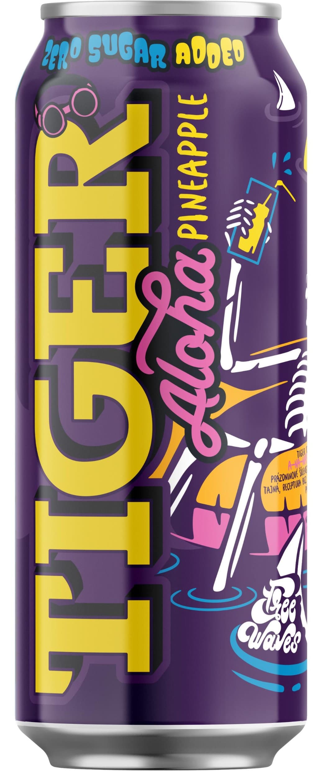 Tiger energy drink Aloha Pineapple flavoured 0,5l plech