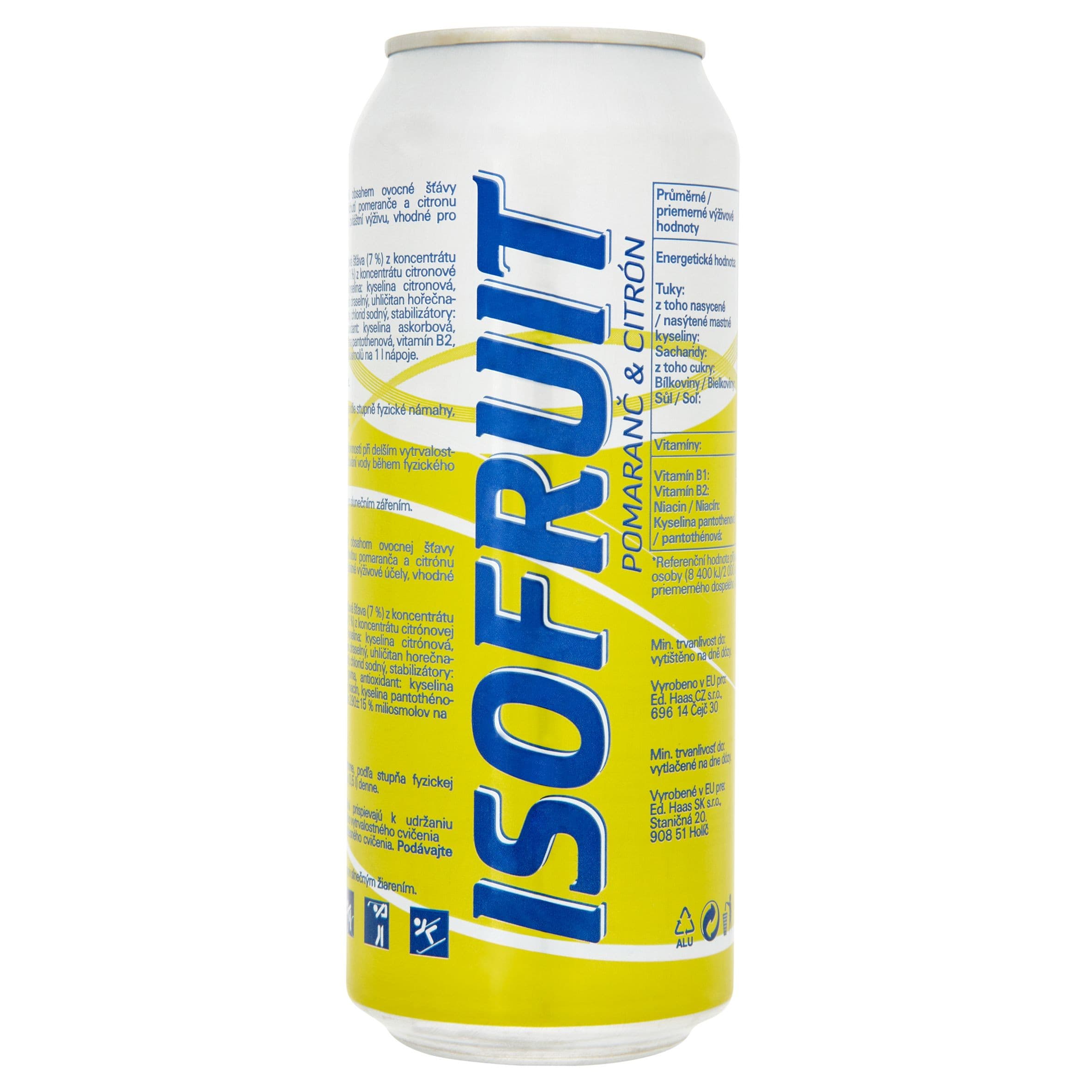 Ed Haas Isofruit Izotonický nápoj sycený pomeranč & citrón 0,5 l