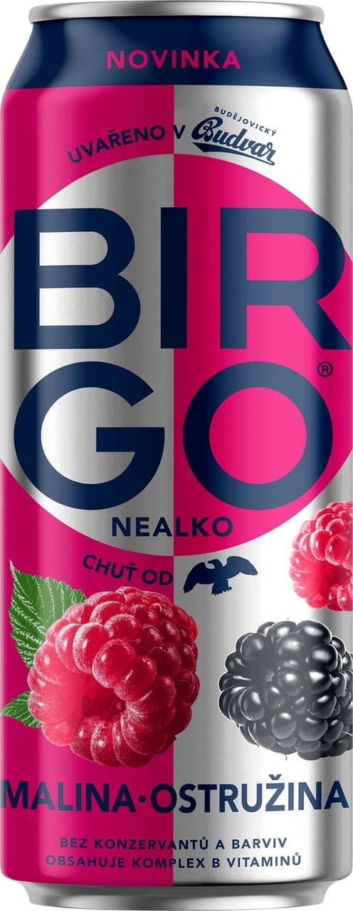 Birgo malina-ostružina plech 0,5 l