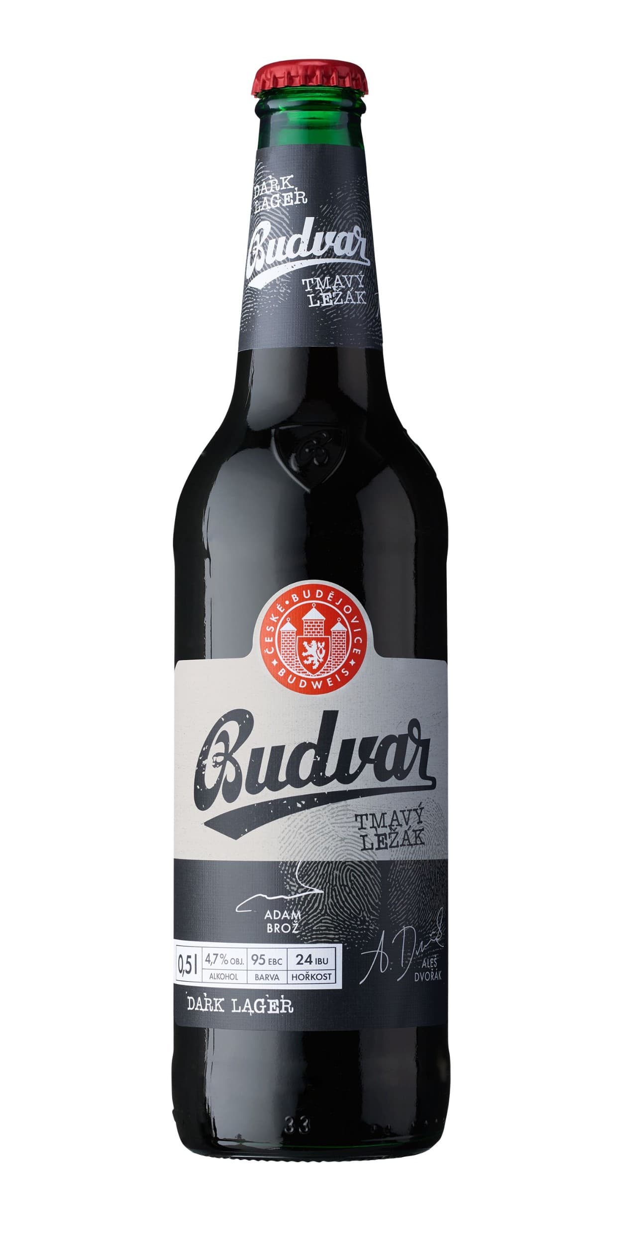 Budweiser Budvar Dark tmavý ležák lahev pivo 0,5 l
