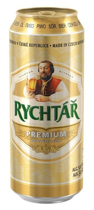 Rychtář Grunt světlý ležák pivo plech 0,5 l