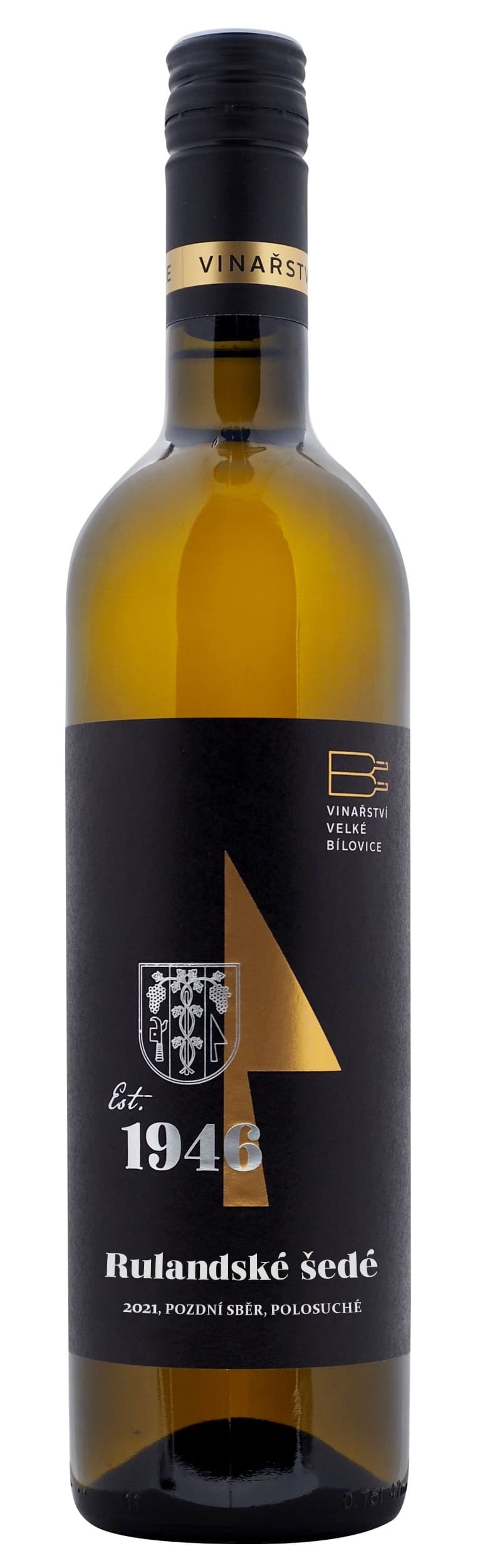 VINAŘSTVÍ Velké Bílovice, RULANDSKÉ ŠEDÉ, jakostní víno s přívlastkem pozdní sběr, bílé, polosuché, Morava, podoblast Mikulovská, 0,75 l