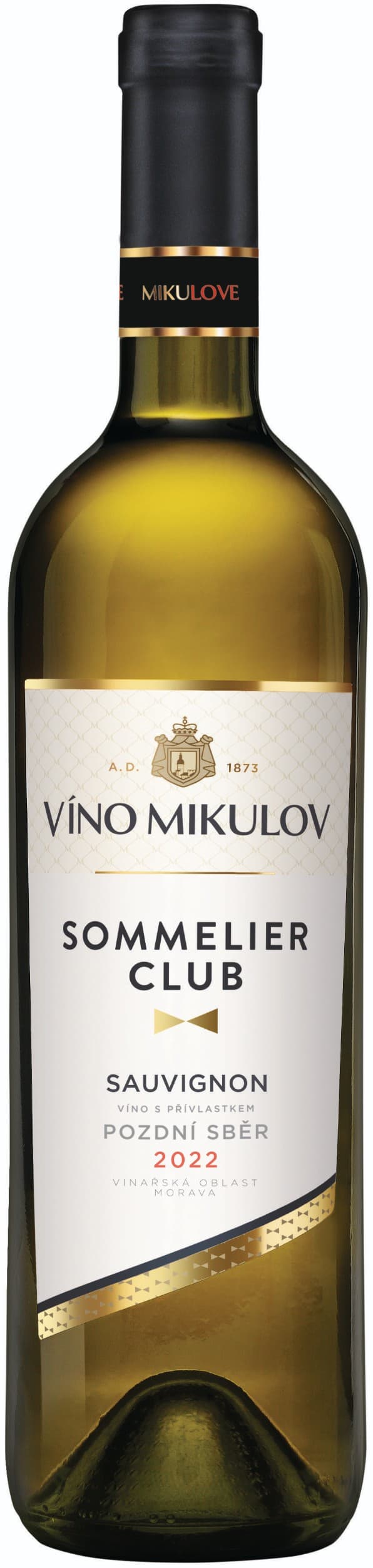 Víno Mikulov sommelier club Sauvignon pozdní sběr 0,75 l suché