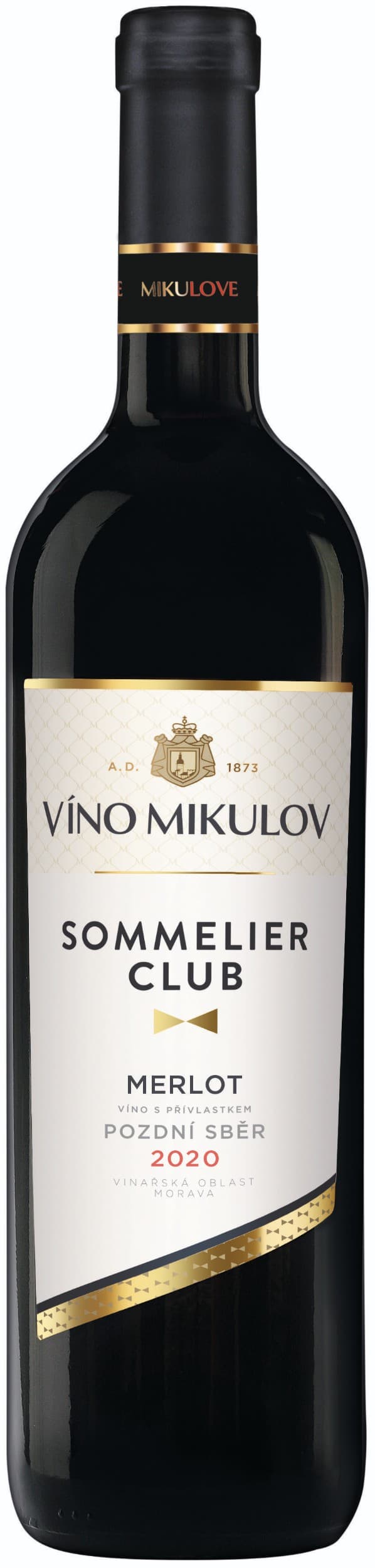 Víno Mikulov sommelier club Merlot pozdní sběr 750 ml suché