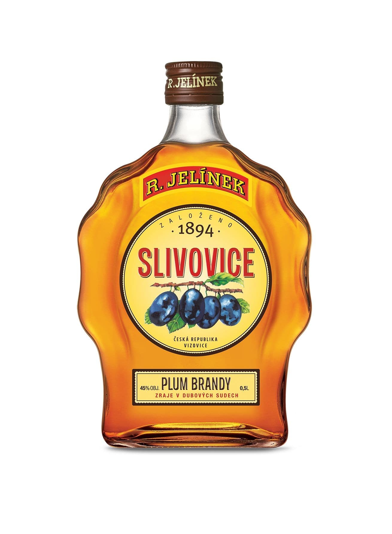 Slivovice Zlatá Budík 45% 0,5 l
