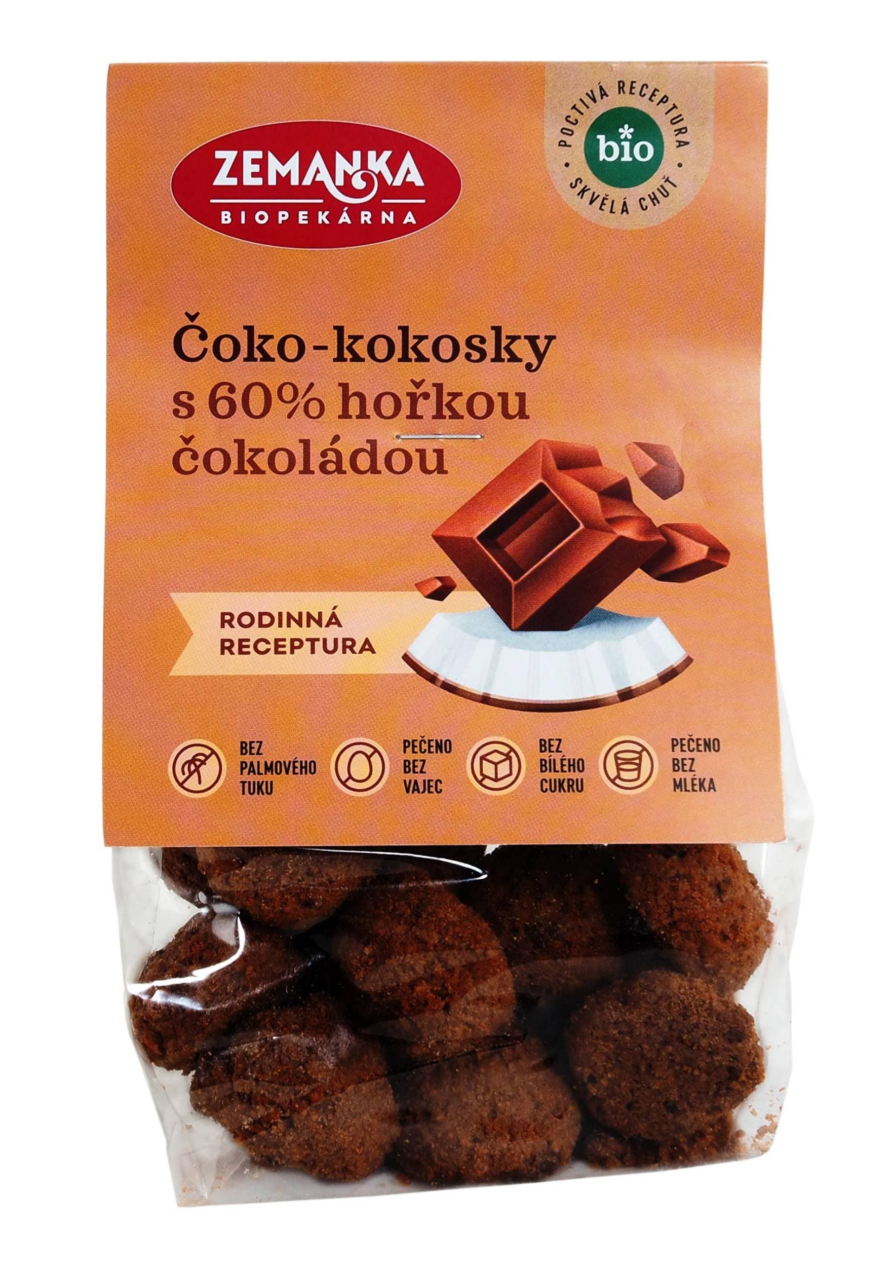 Biopekárna Zemanka BIO čoko-kokosky s kakaem 100 g
