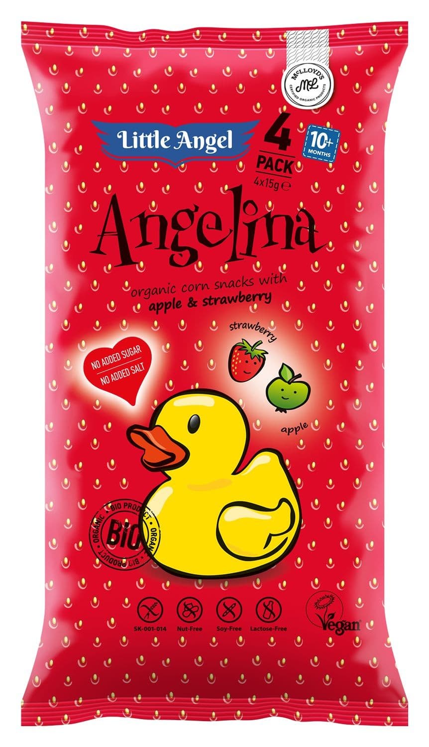 McLoyds BIO snack Little Angel Angelina jablko a jahoda 60g