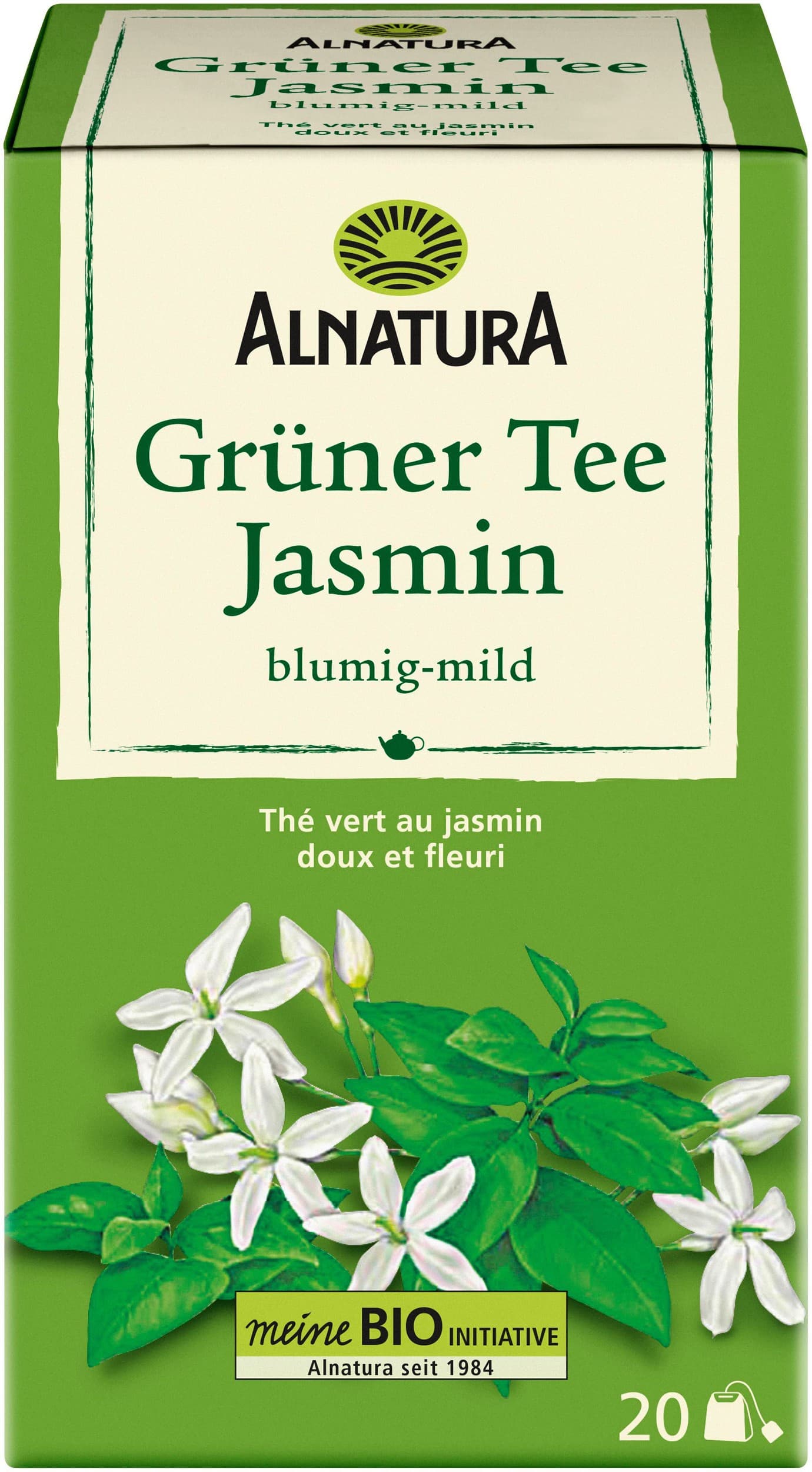 Alnatura BIO Zelený čaj Jasmín, 20 sáčků po 1,5 g, 30 g