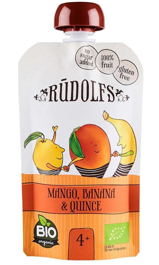 Rudolfs BIO kapsička Mango, banán a kdoule 110 g