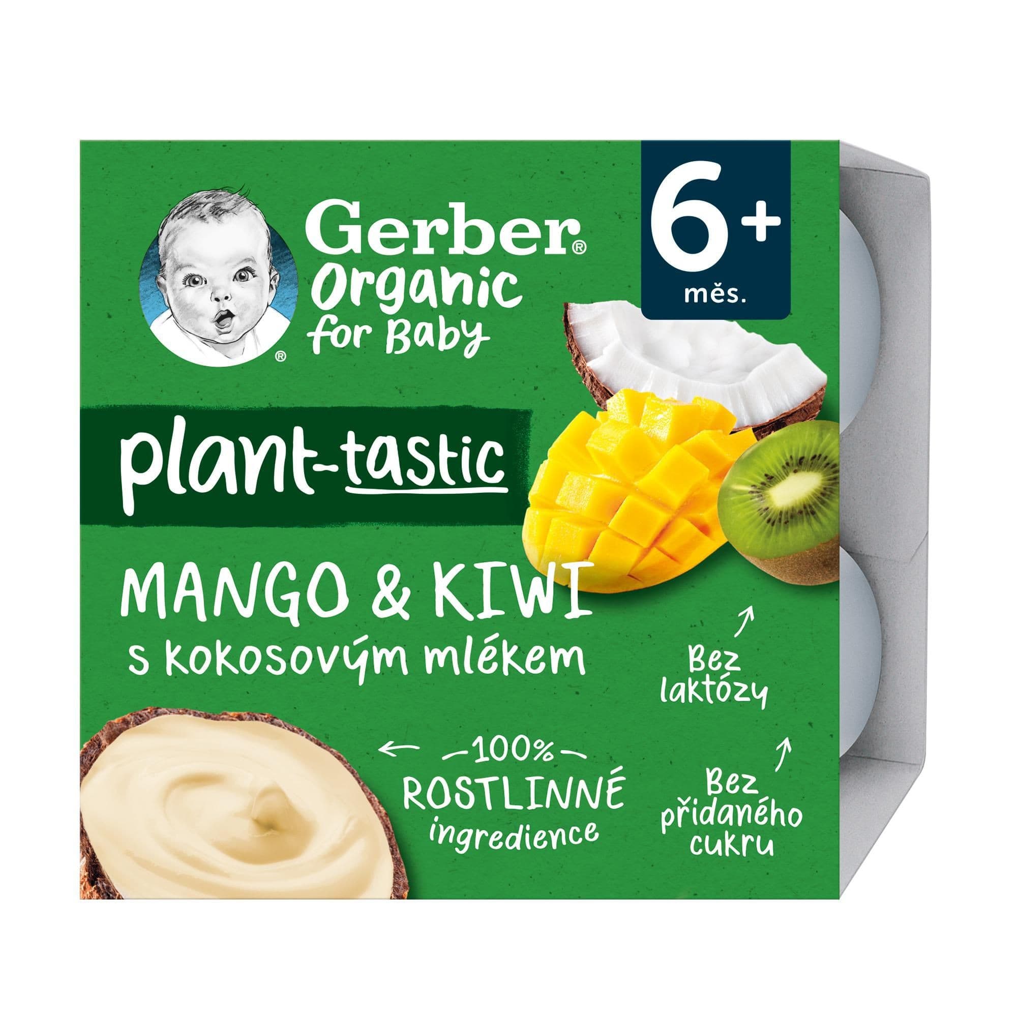 Gerber BIO Organic 100% rostlinný dezert 6m+ 4x90g