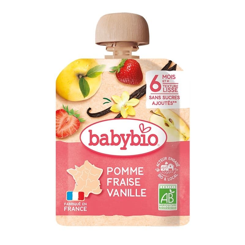 Babybio Jablko, jahoda, vanilka 90 g