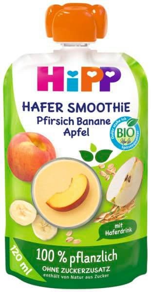 HiPP BIO Ovesné smoothie jablko, broskev, banán 120 ml
