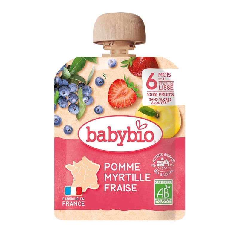 Babybio Jablko, borůvky, jahody 90 g