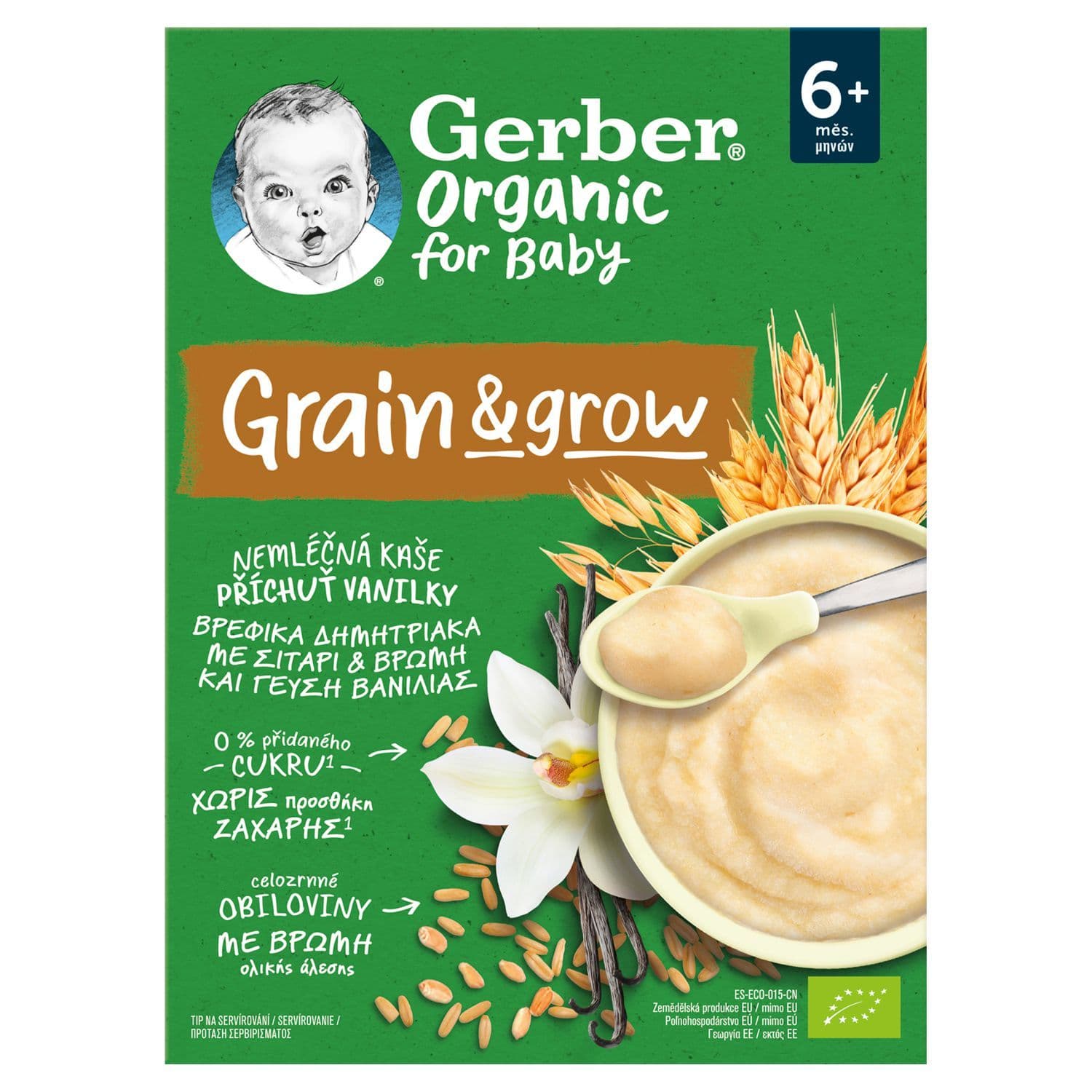 Gerber BIO Organic Nemléčná kaše vanilková 6m+ 200g